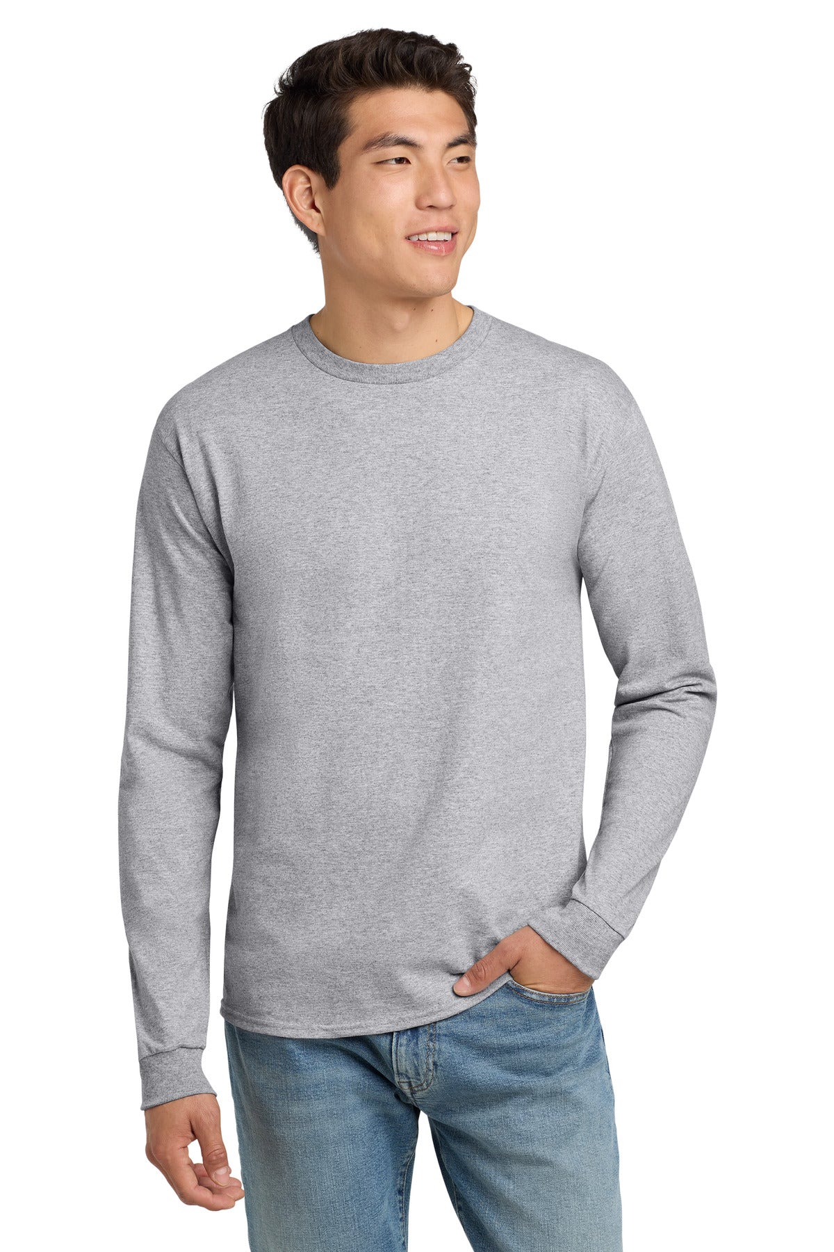 Hanes? - Authentic 100% Cotton Long Sleeve T-Shirt.  5586