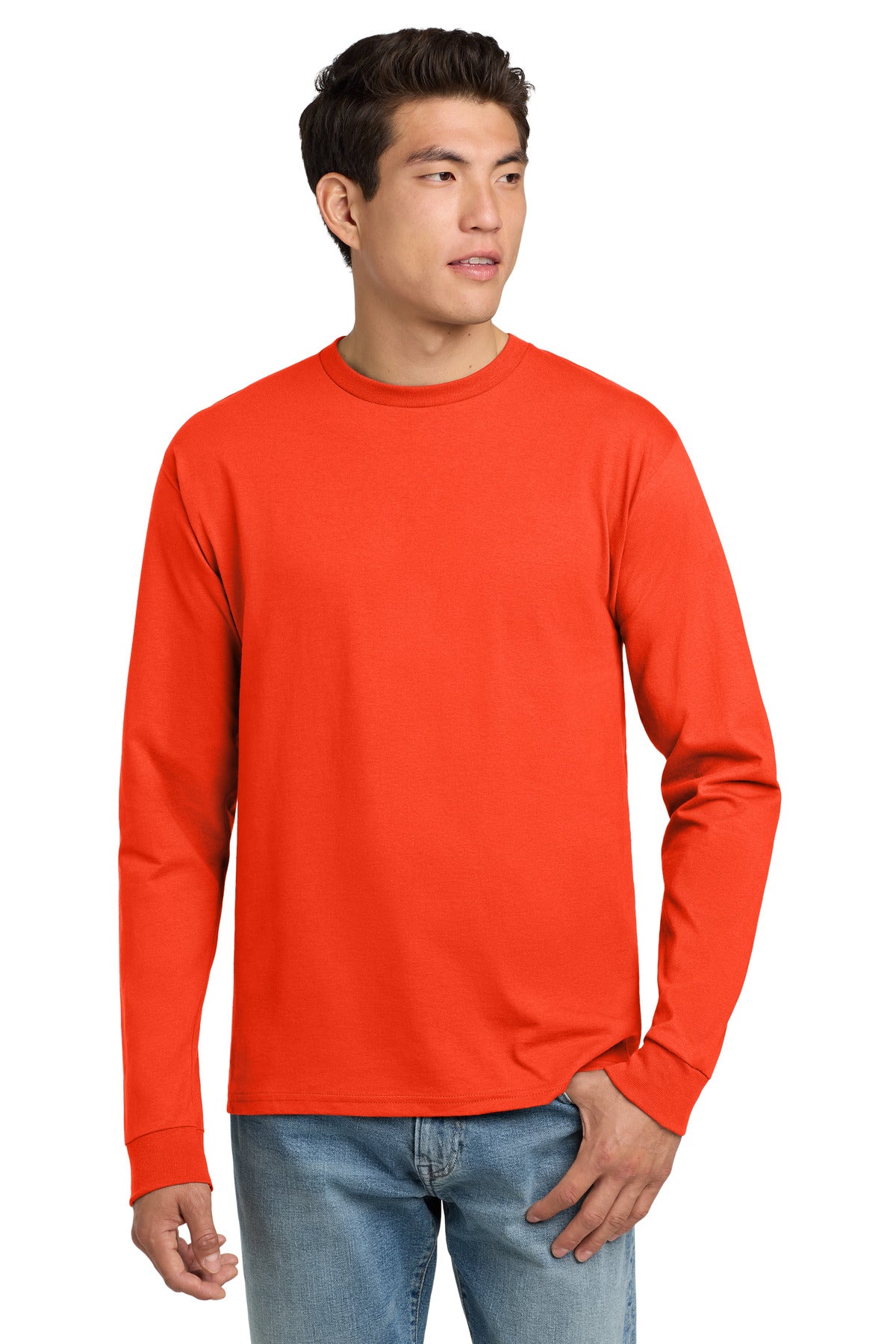 Hanes® - Authentic 100% Cotton Long Sleeve T-Shirt.  5586