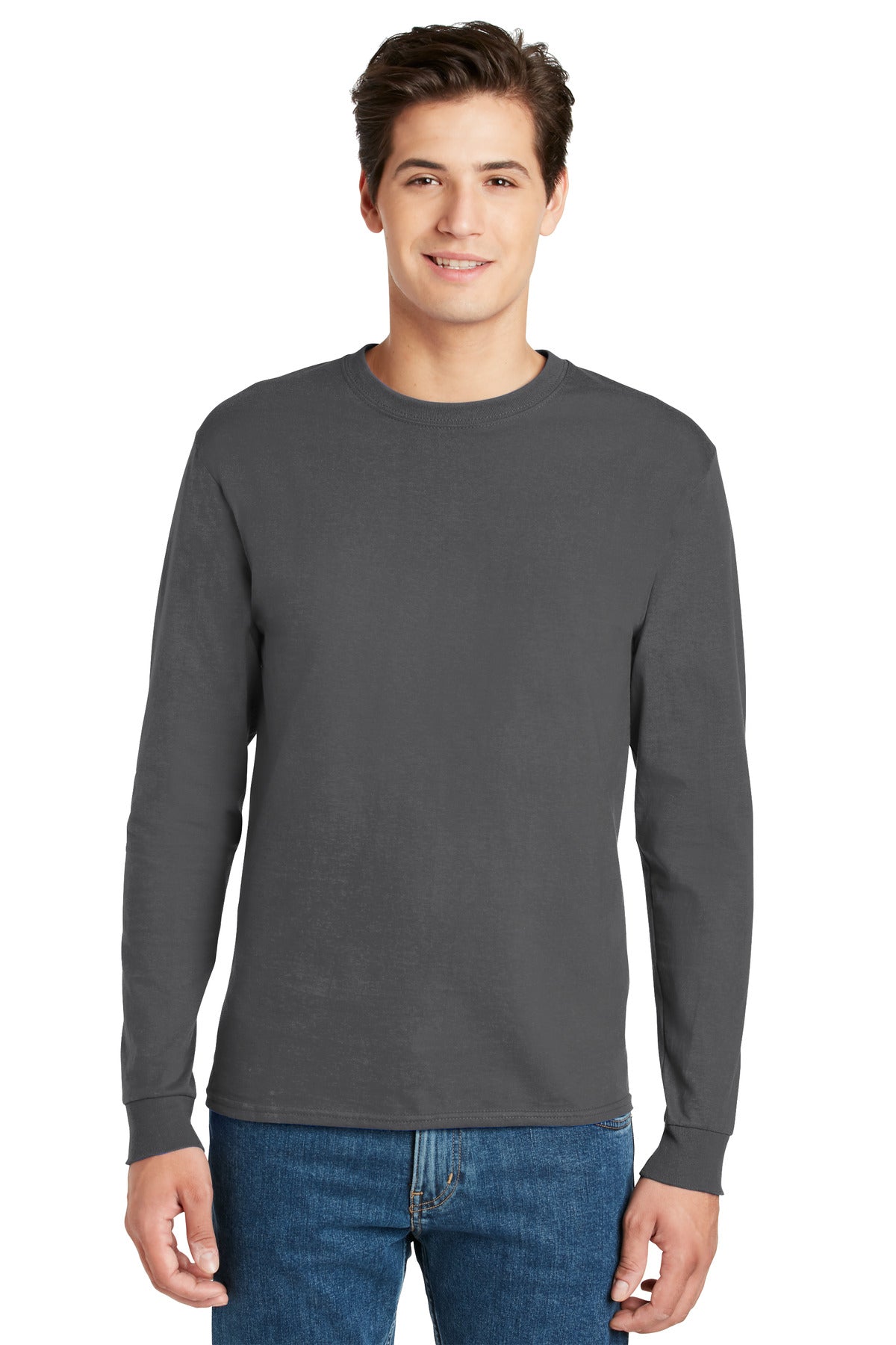 Hanes? - Authentic 100% Cotton Long Sleeve T-Shirt.  5586