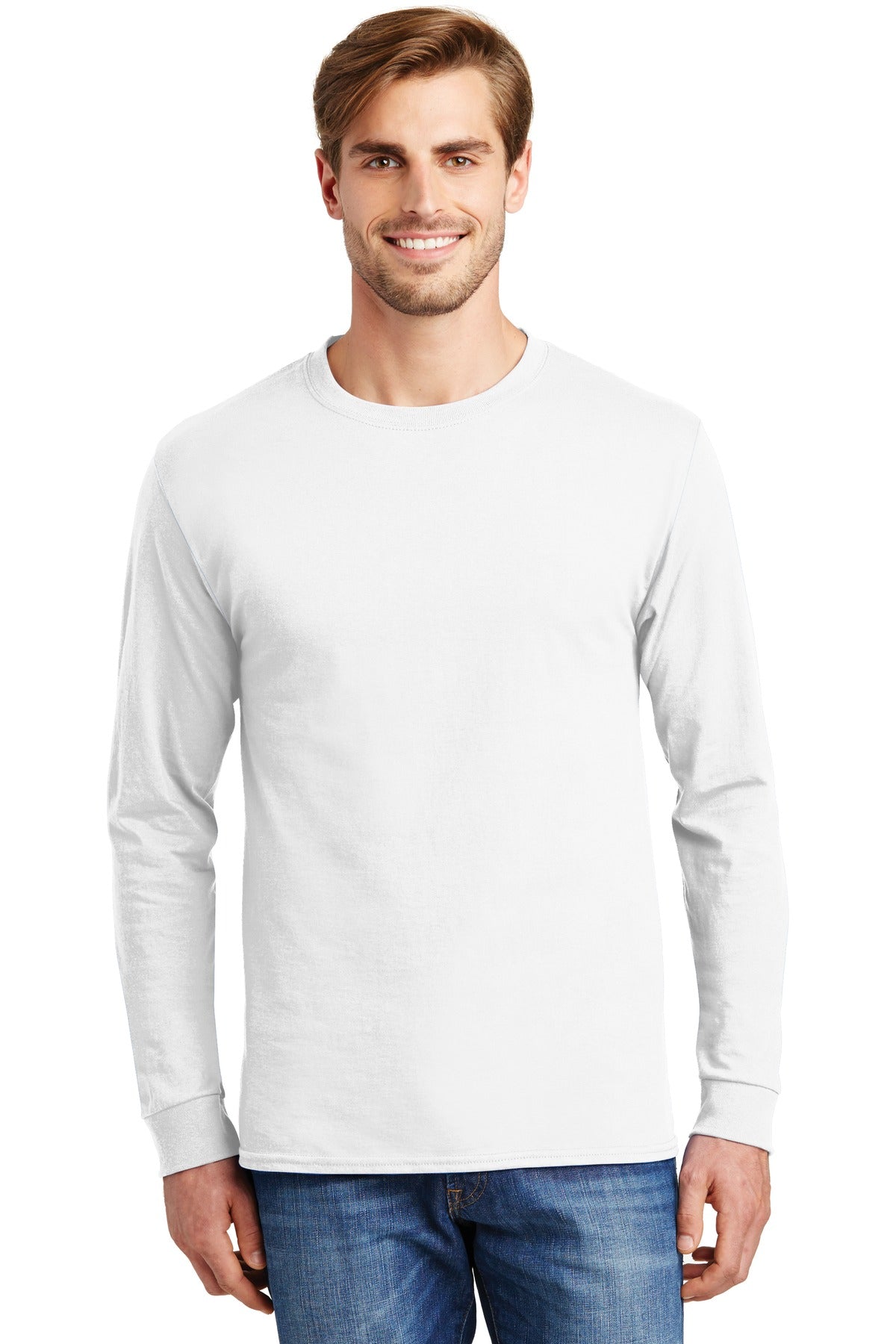 Hanes? - Authentic 100% Cotton Long Sleeve T-Shirt.  5586