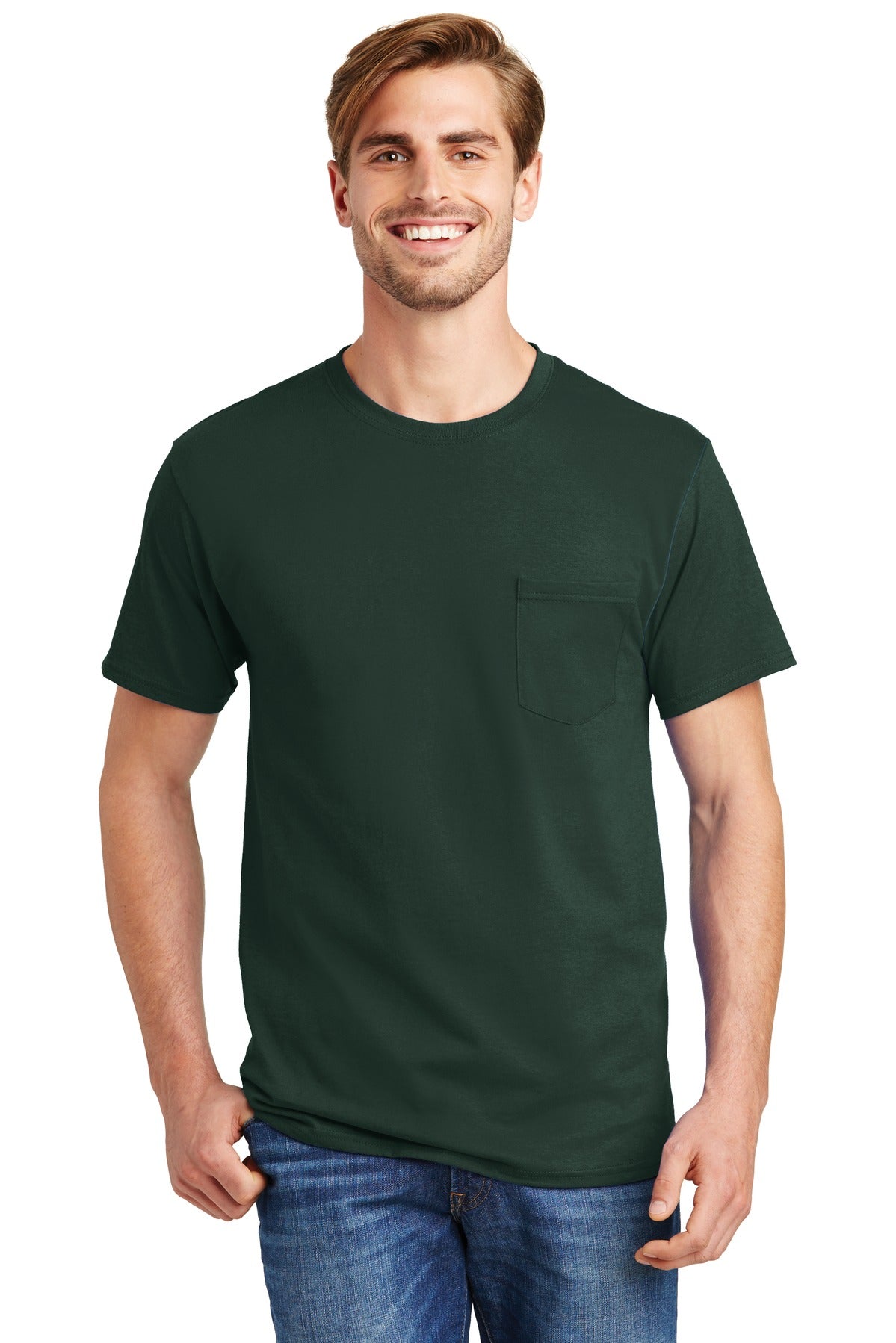 Hanes? - Authentic 100%  Cotton T-Shirt with Pocket.  5590