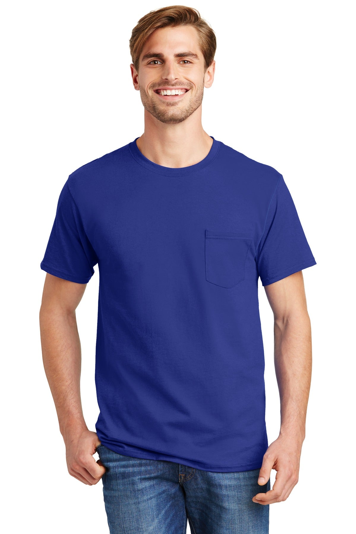 Hanes? - Authentic 100%  Cotton T-Shirt with Pocket.  5590