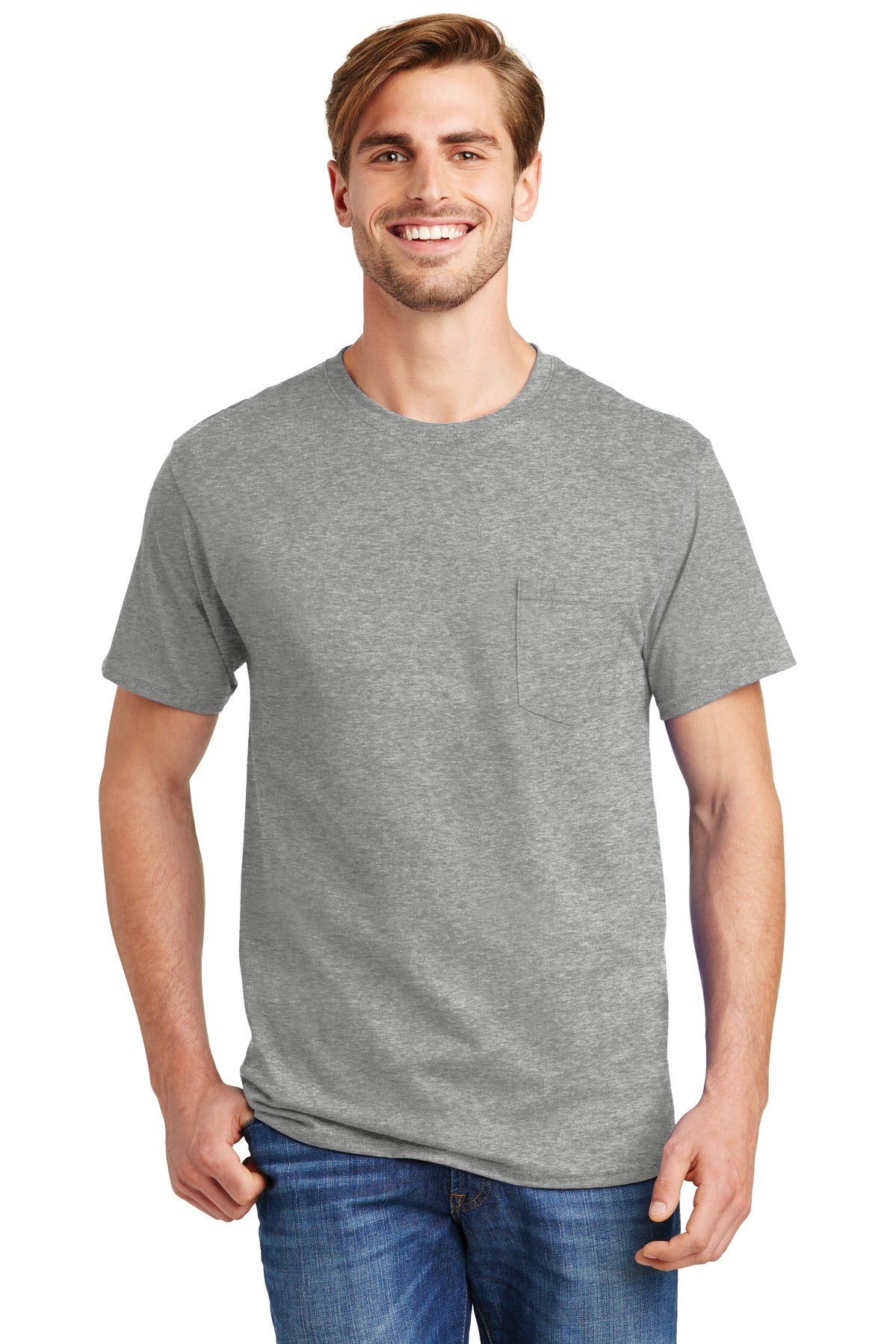 Hanes? - Authentic 100%  Cotton T-Shirt with Pocket.  5590