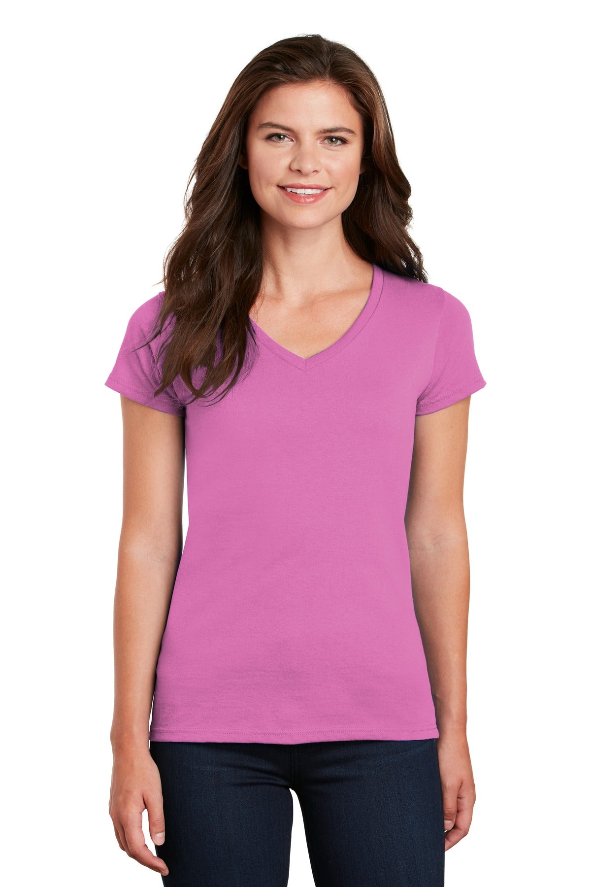 Gildan® Women's Heavy Cotton™ 100% Cotton V-Neck T-Shirt. 5V00L