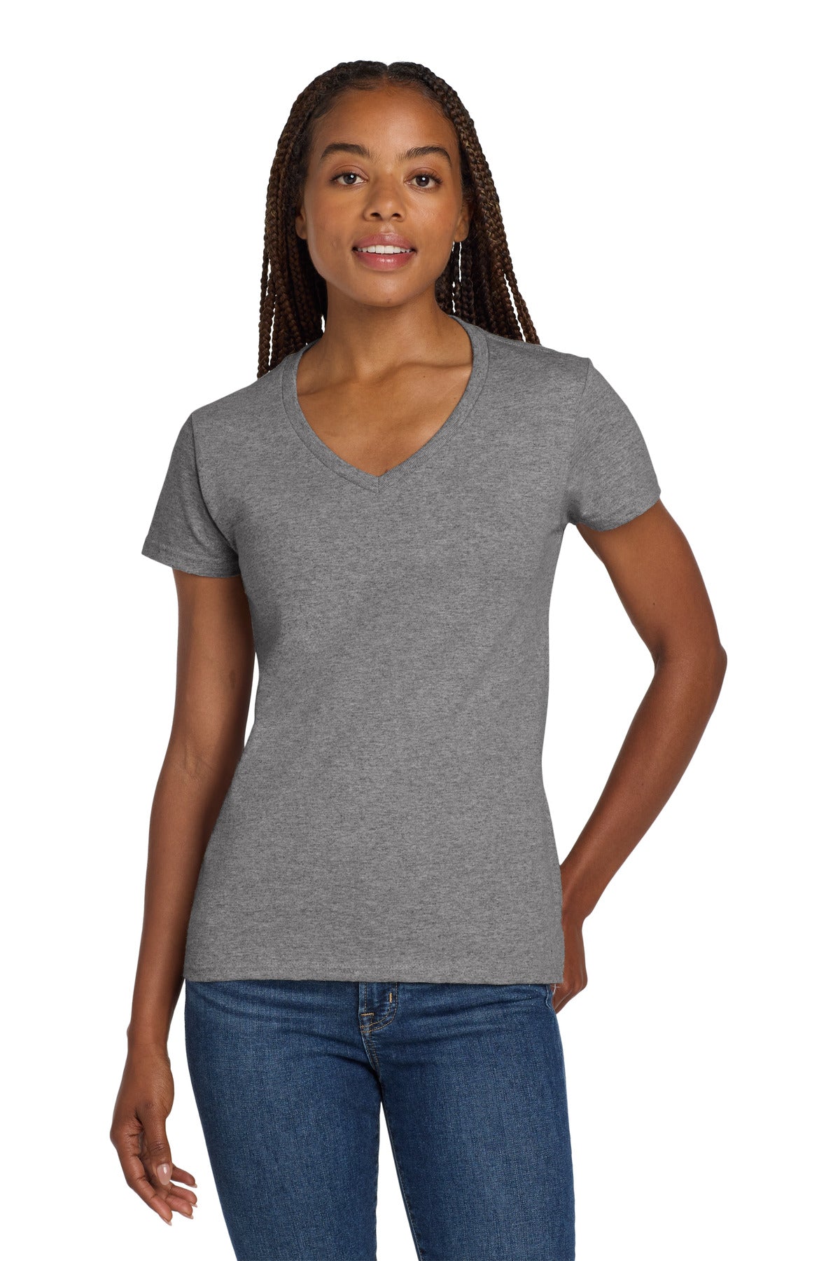 Gildan® Women's Heavy Cotton™ 100% Cotton V-Neck T-Shirt. 5V00L