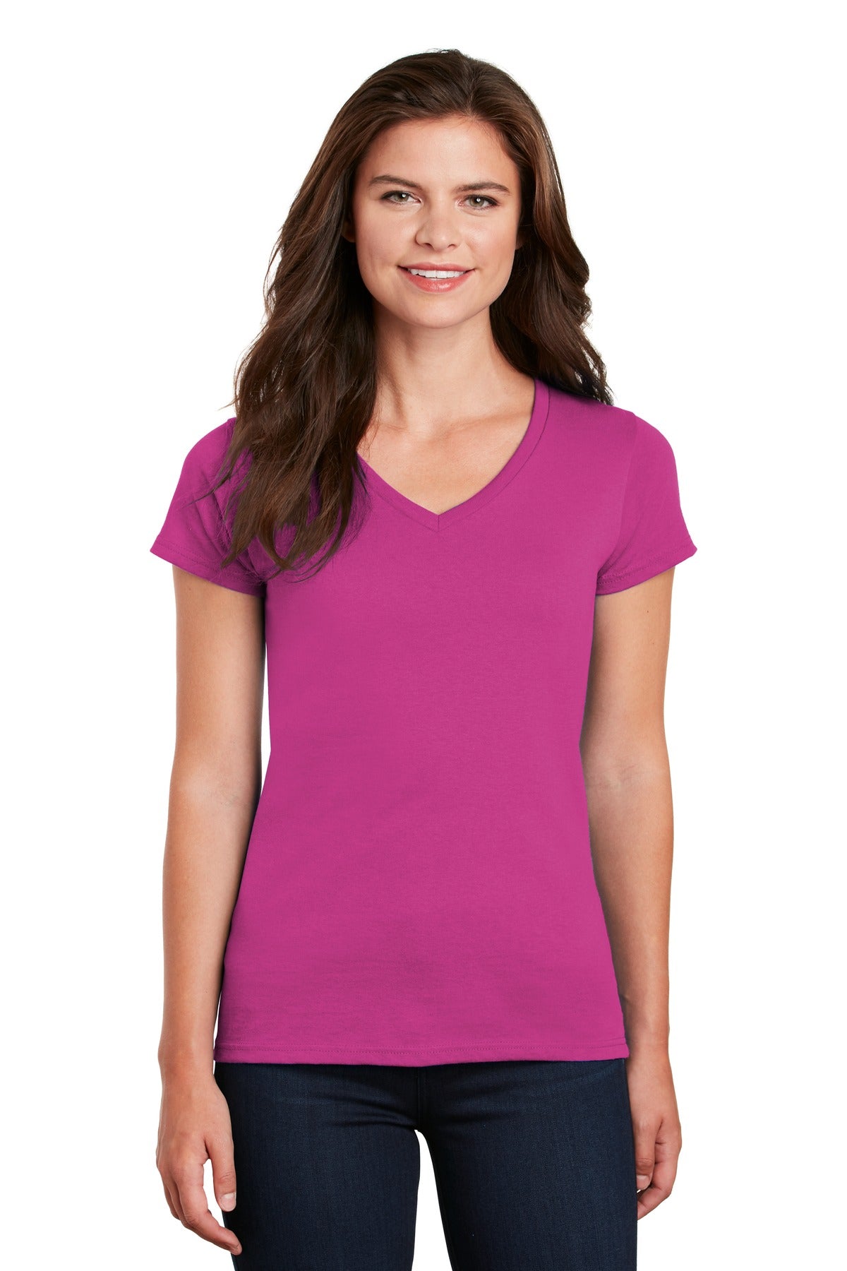 Gildan® Women's Heavy Cotton™ 100% Cotton V-Neck T-Shirt. 5V00L