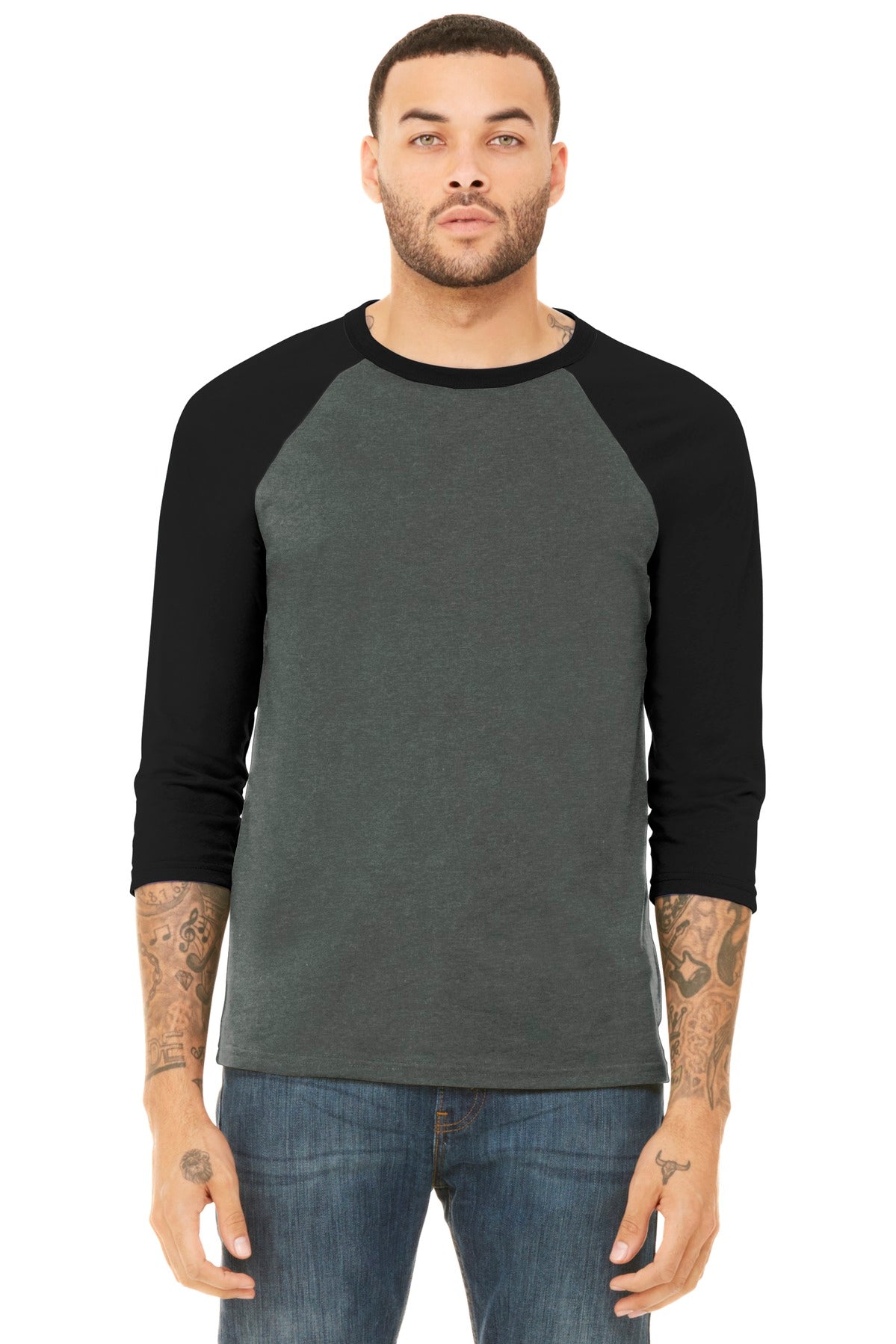 BELLA+CANVAS ® Unisex 3/4-Sleeve Baseball Tee. BC3200