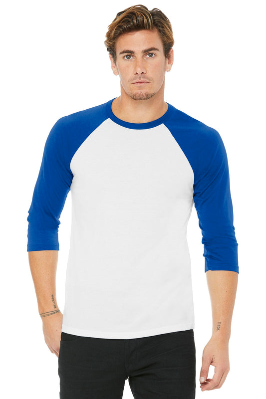 BELLA+CANVAS ® Unisex 3/4-Sleeve Baseball Tee. BC3200