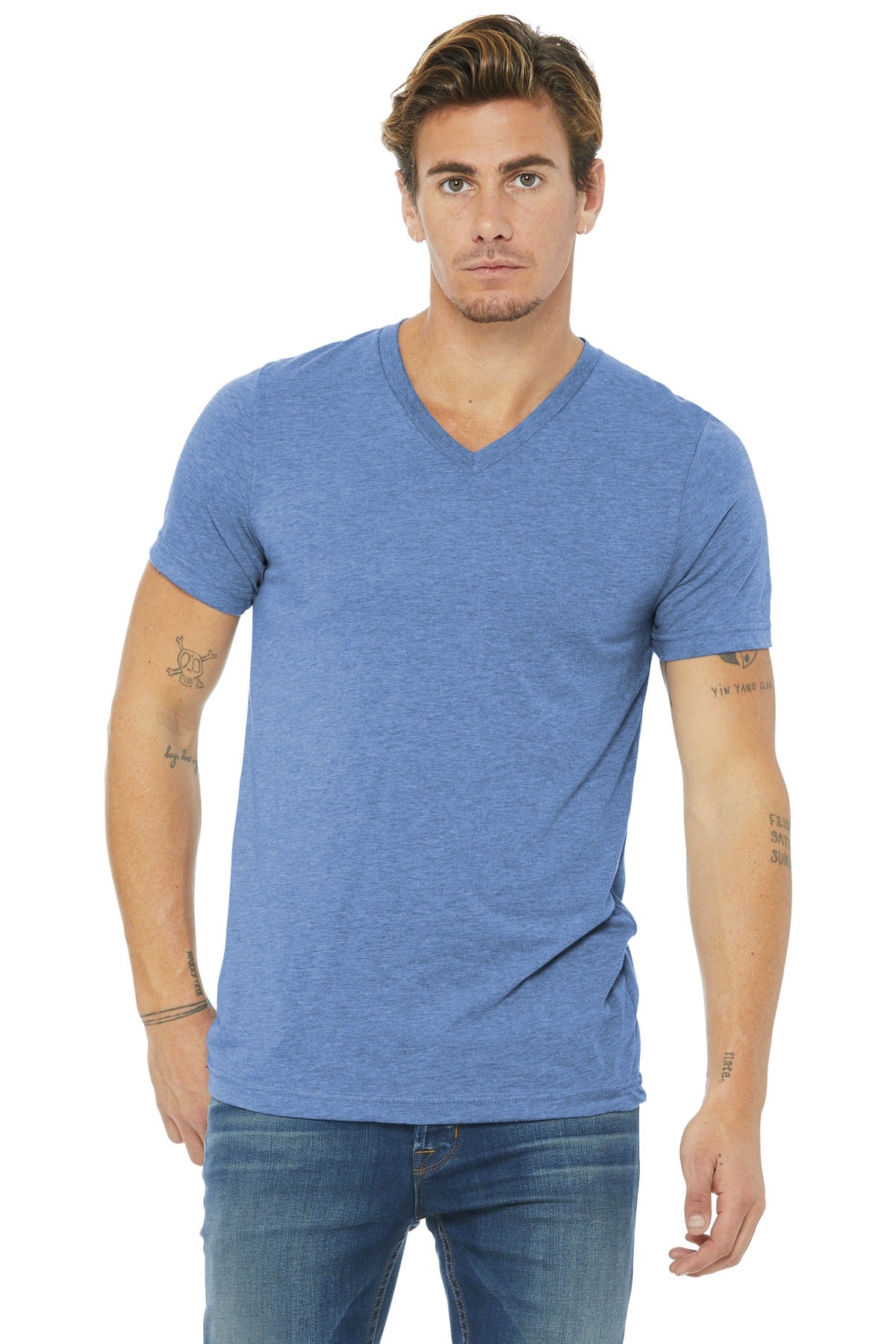 BELLA+CANVAS ? Unisex Triblend Short Sleeve V-Neck Te. BC3415