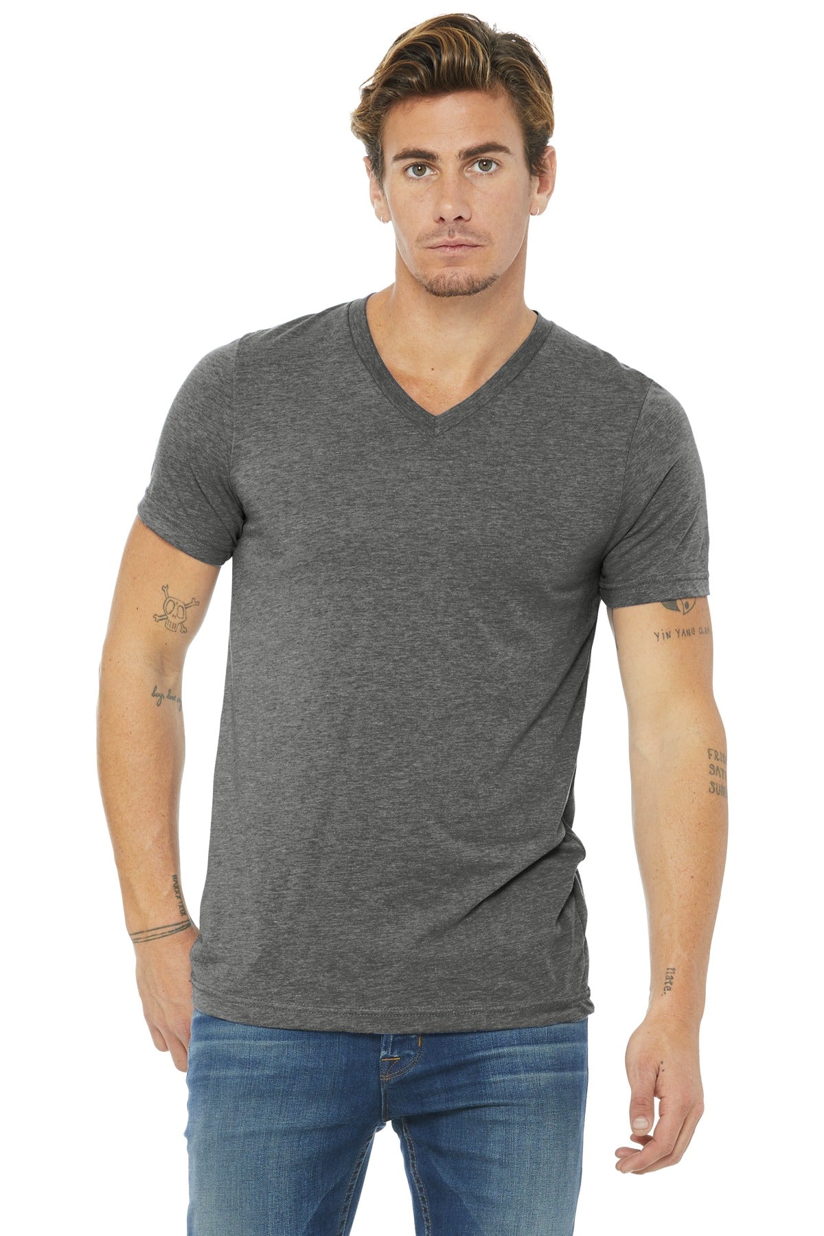 BELLA+CANVAS ? Unisex Triblend Short Sleeve V-Neck Te. BC3415