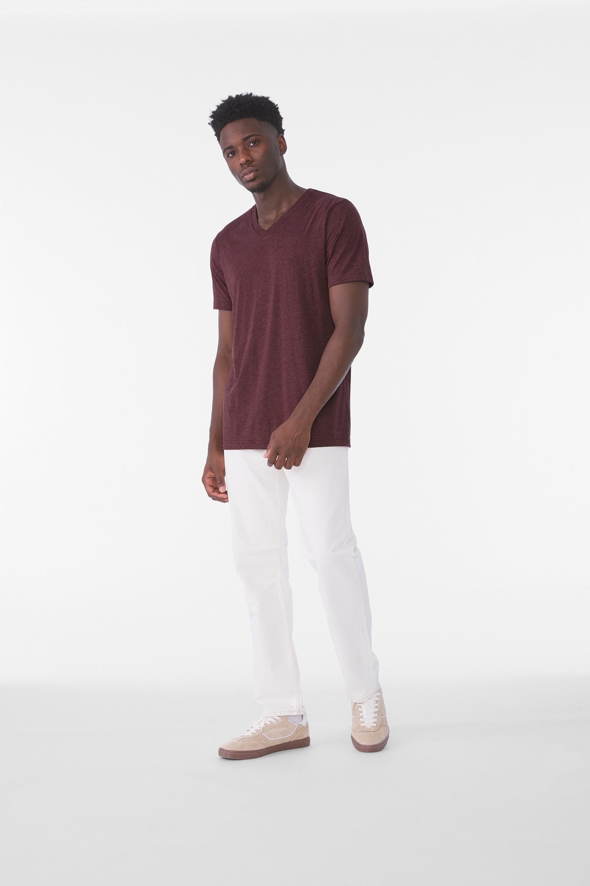 BELLA+CANVAS® Unisex Triblend Short Sleeve V-Neck Tee. BC3415