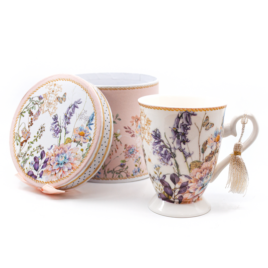 Tea Mug with Vintage Design with Gift Box Included