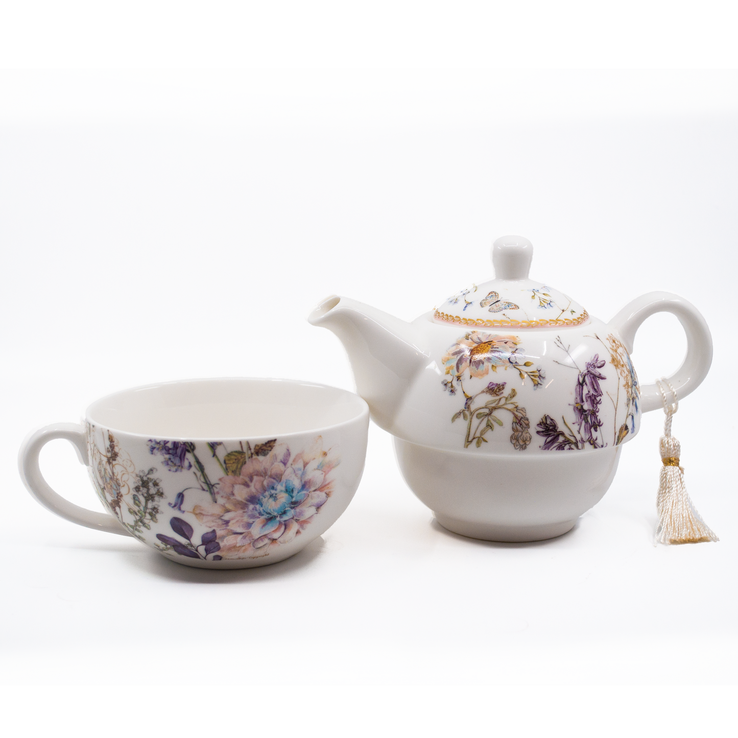 Vintage Design Tea Pot and Cup Gift Set with Gift Box included