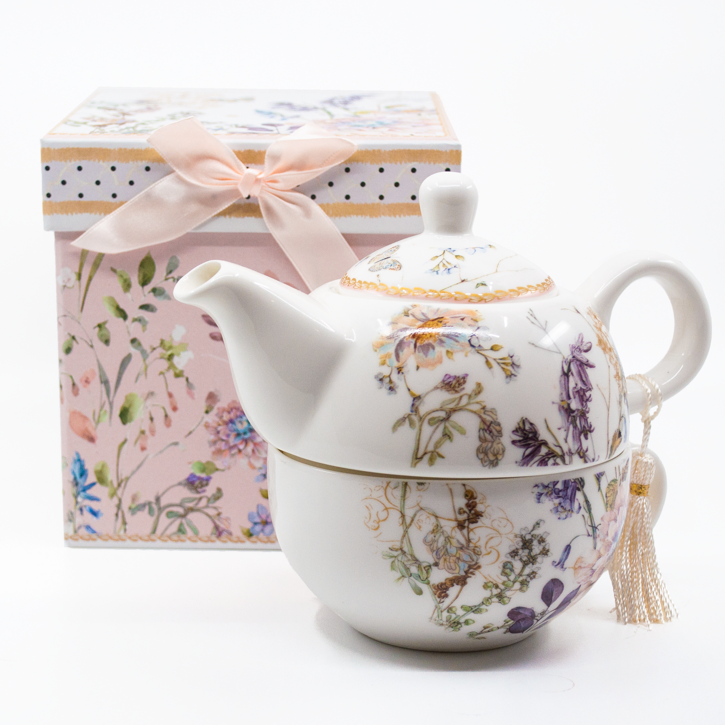 Vintage Design Tea Pot and Cup Gift Set with Gift Box included