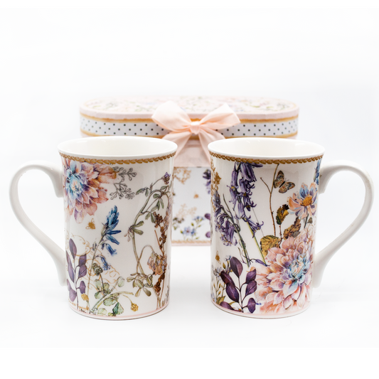 Pair of Vintage Design Teacups with Gift Box Included