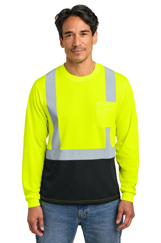 CornerStone® ANSI 107 Class 2 Long Sleeve Mesh Blocked Tee CS207