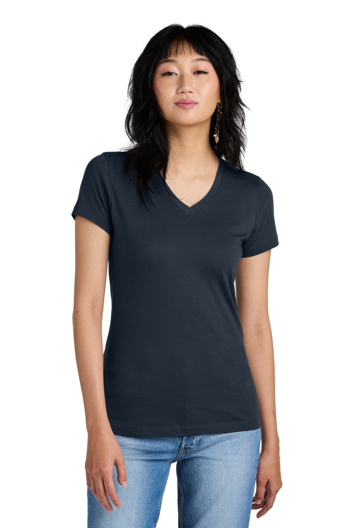 District® - Women's Perfect Weight® V-Neck Tee. DM1170L