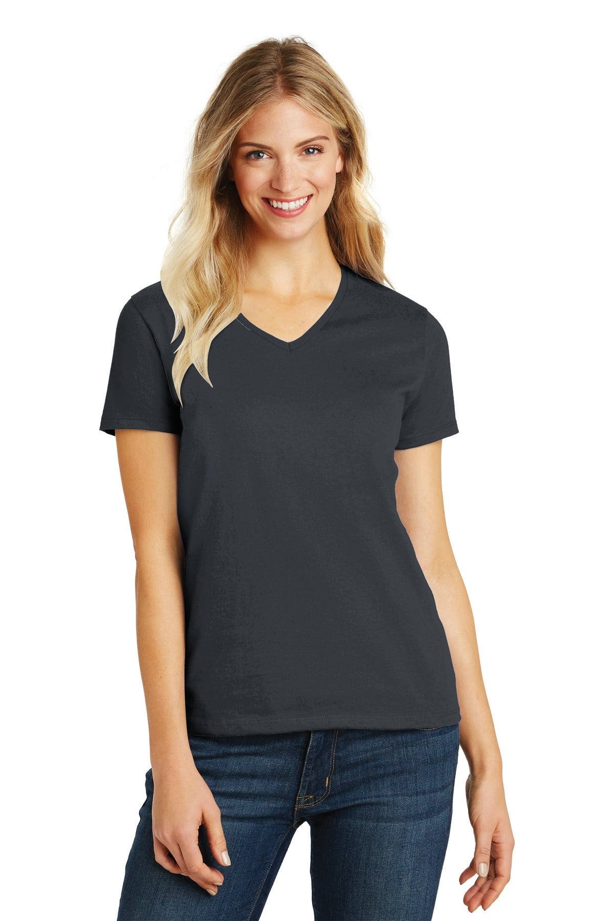 District? Women's Perfect Blend? CVC V-Neck Tee. DM1190L