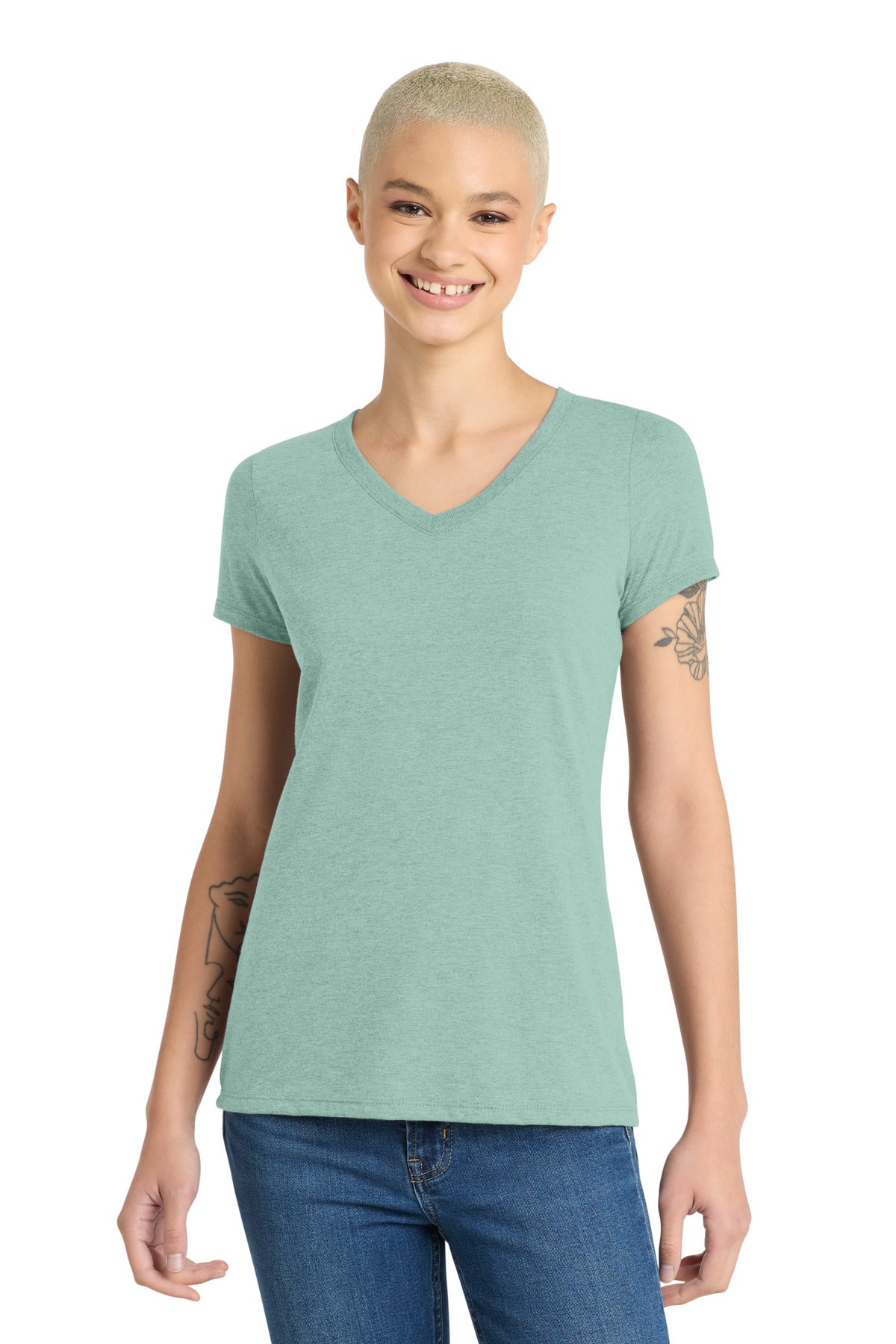 District® Women's Perfect Tri® V-Neck Tee. DM1350L