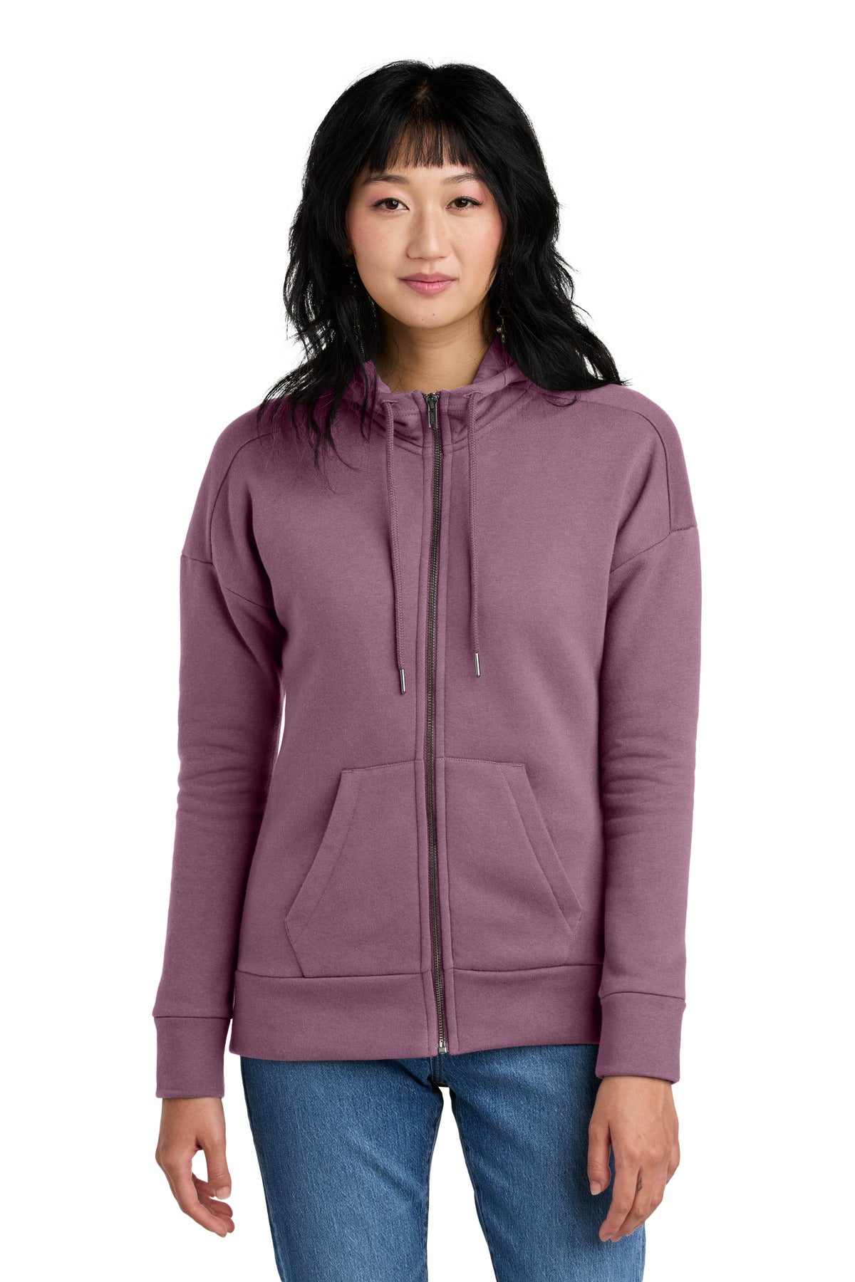 District ® Women's Perfect Weight ® Fleece Drop Shoulder Full-Zip Hoodie DT1104