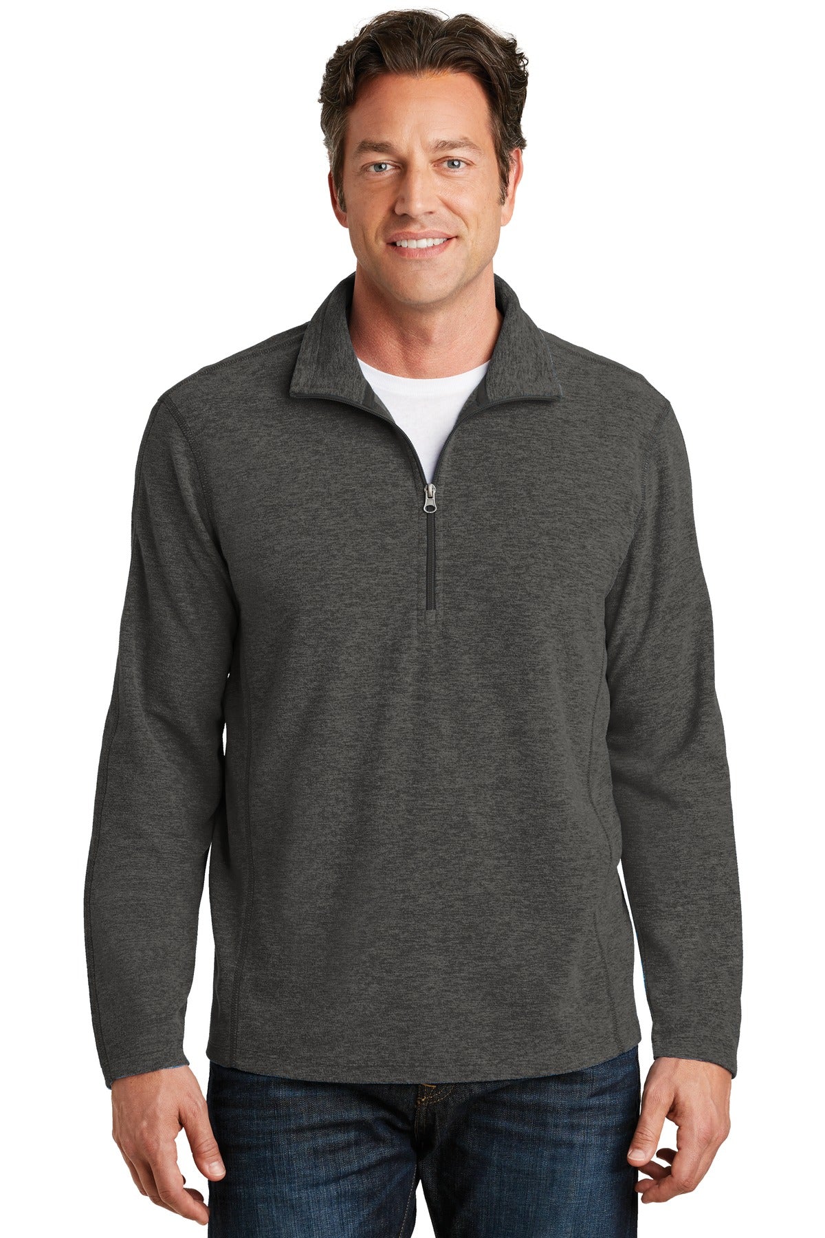 Port Authority® Heather Microfleece 1/2-Zip Pullover. F234