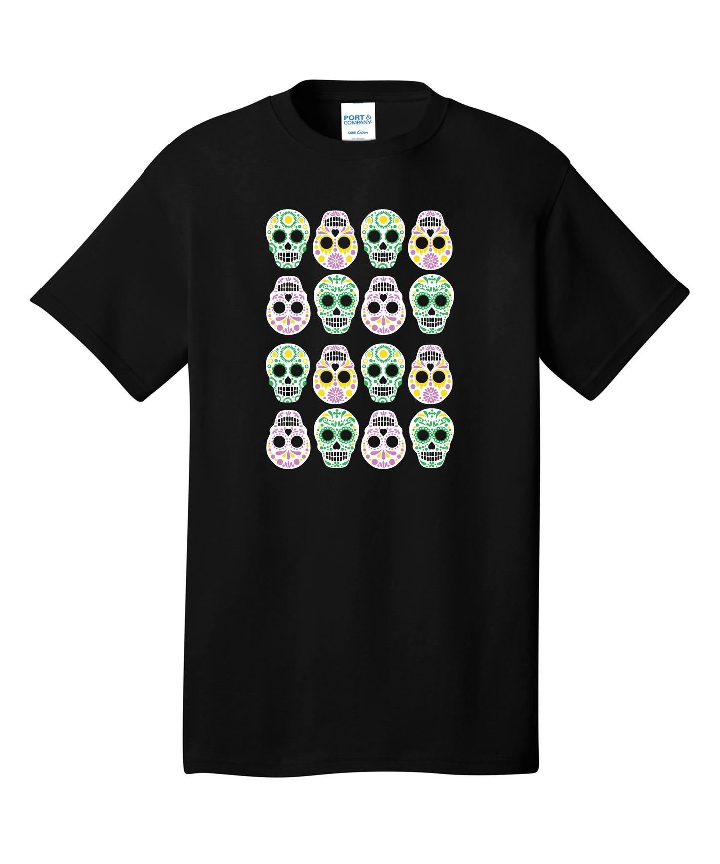 Short Sleeve Halloween Festive Skulls T-Shirt: Spooky Elegance for Your Wardrobe