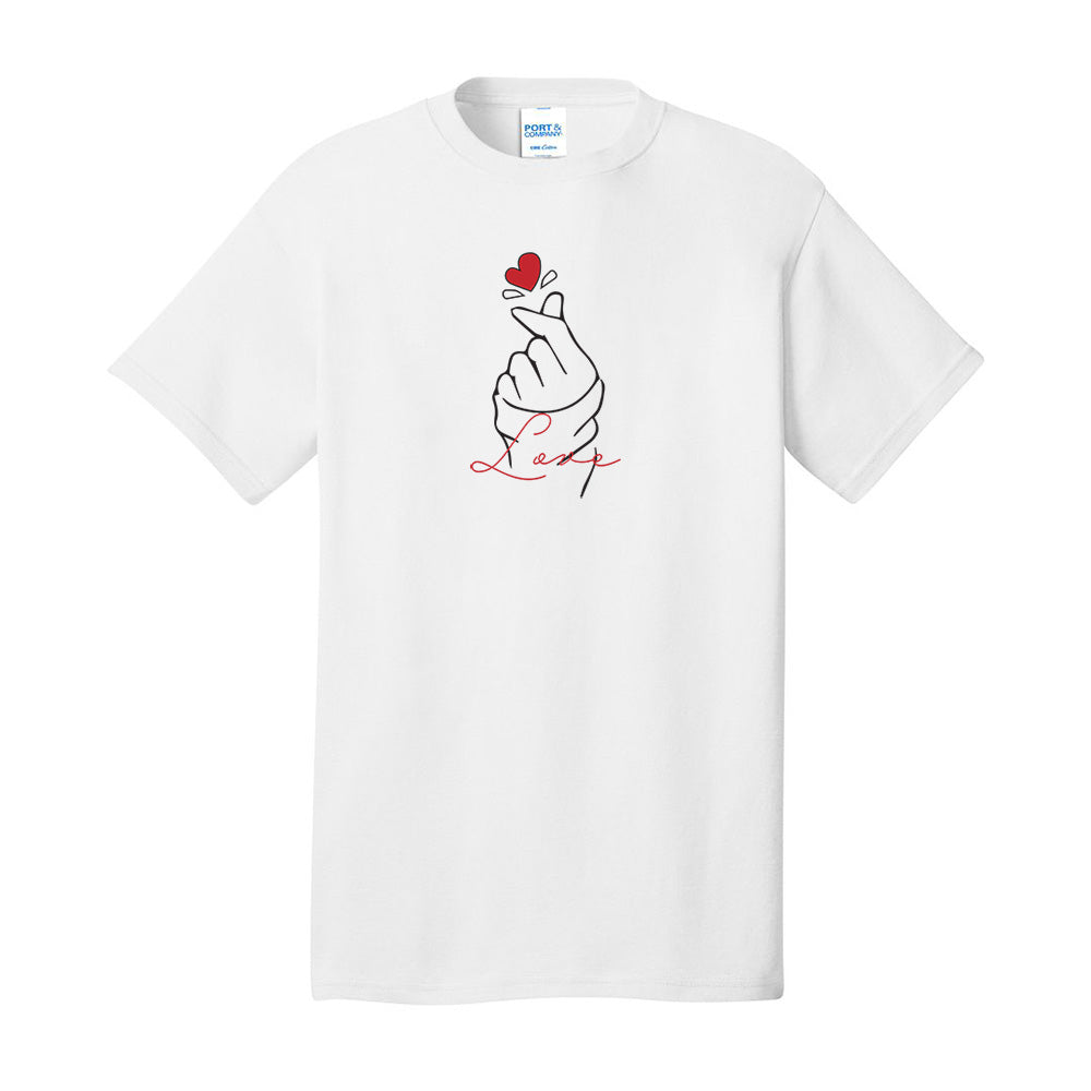 Finger Hearts Short Sleeve Valentines Day T-Shirts