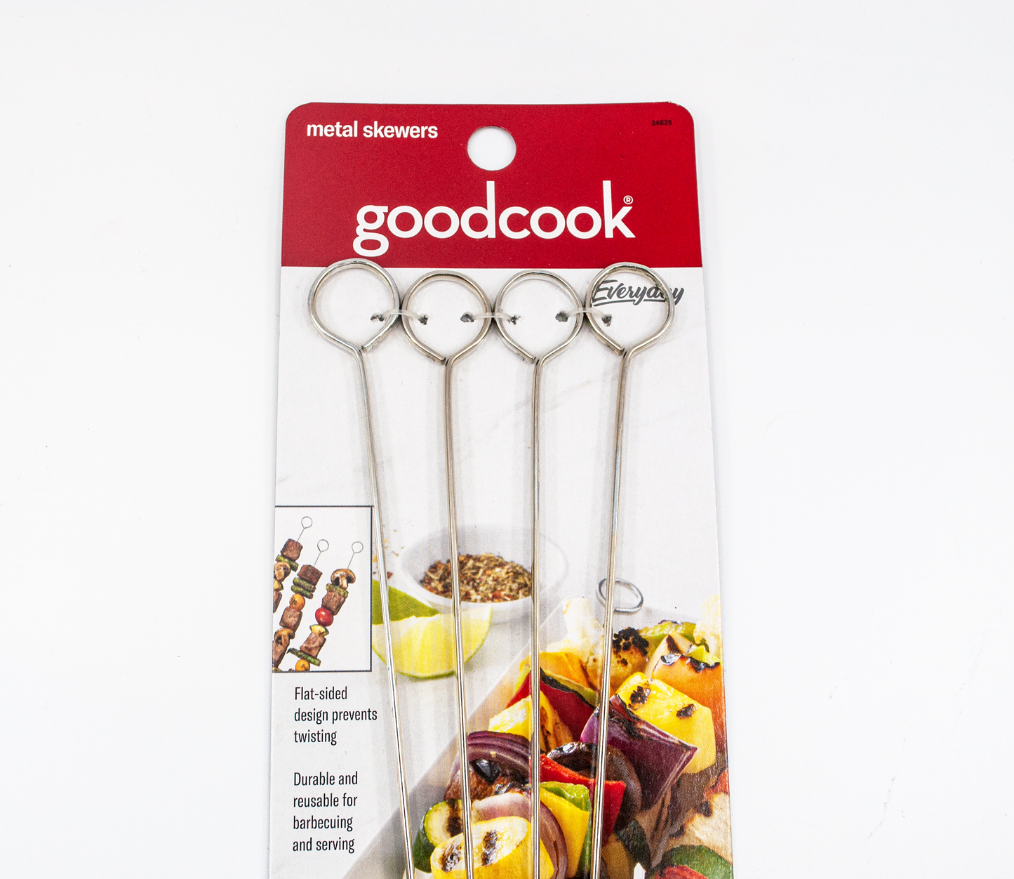 12" Good Cook 4 Pack Flat Metal BBQ Skewers