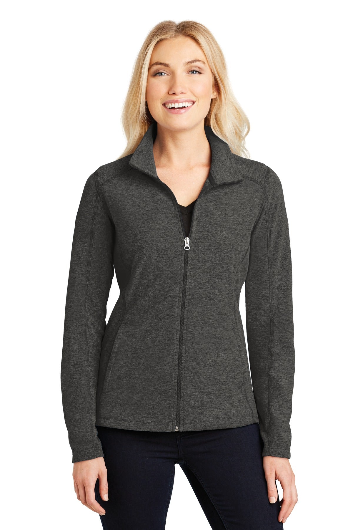 Port Authority® Women's Heather Microfleece Full-Zip Jacket. L235