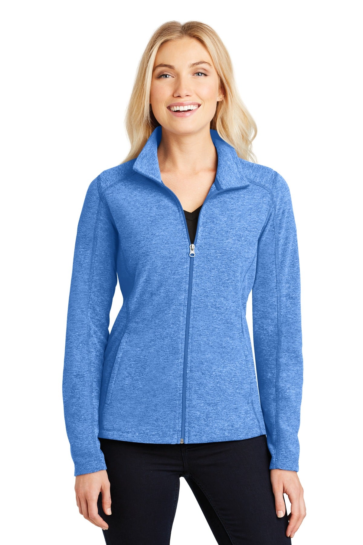 Port Authority® Women's Heather Microfleece Full-Zip Jacket. L235