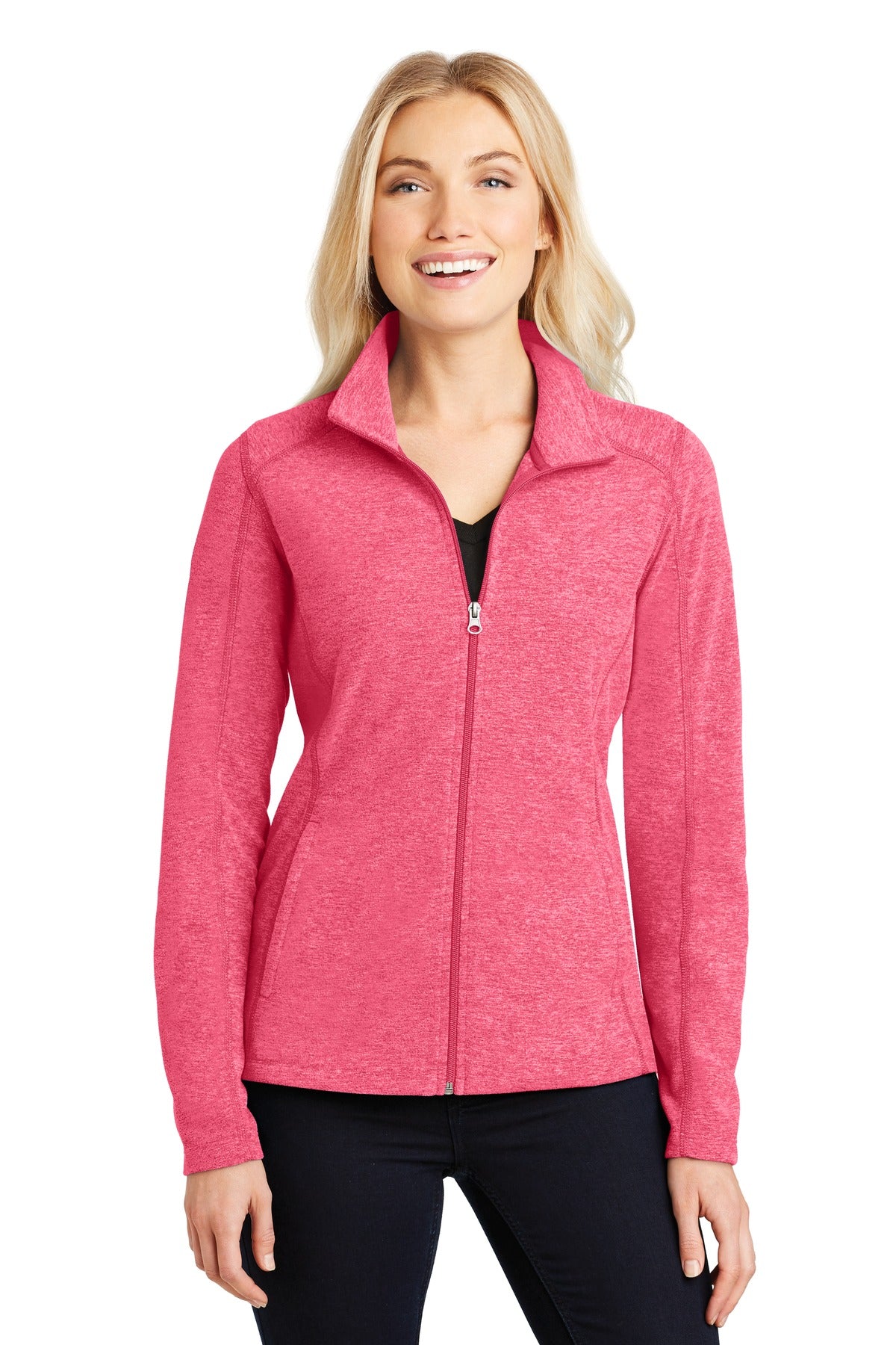 Port Authority® Women's Heather Microfleece Full-Zip Jacket. L235