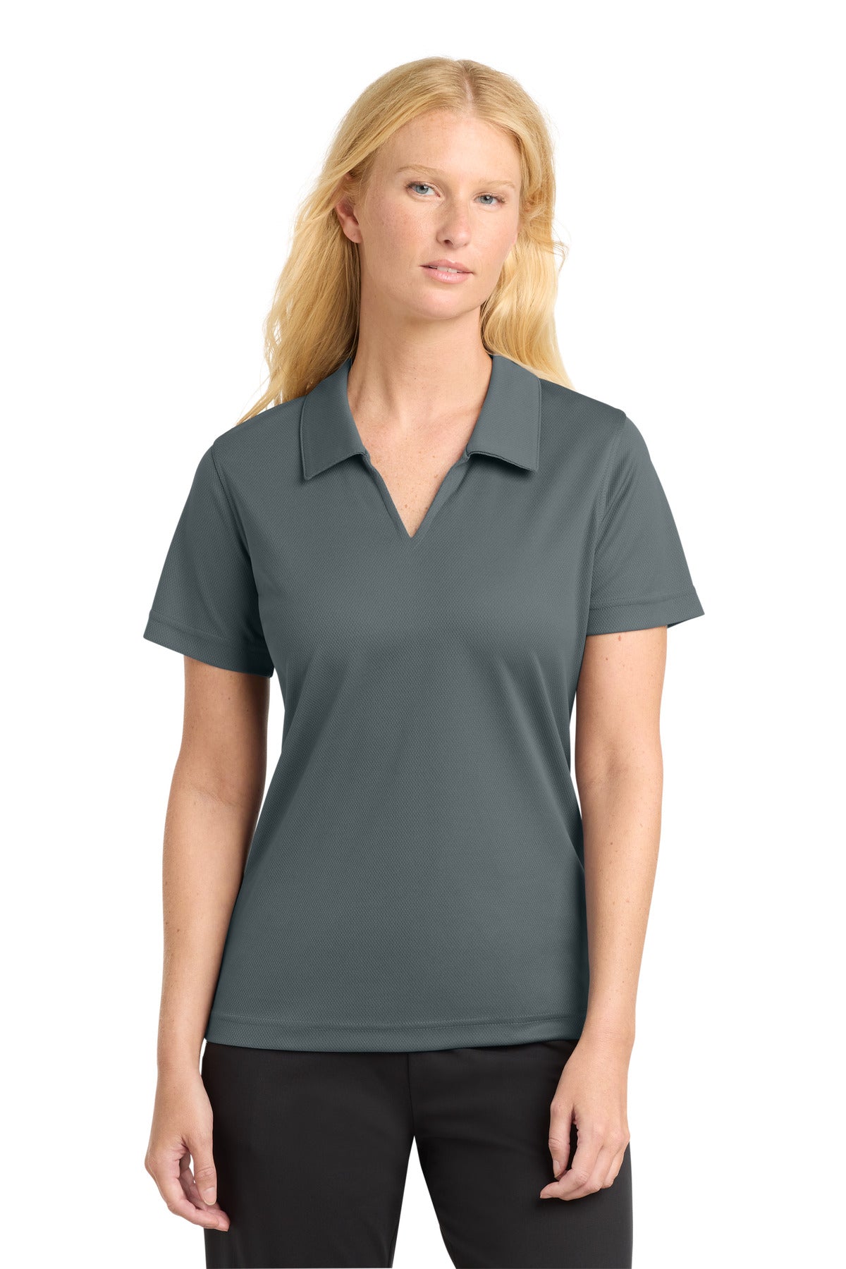 Sport-Tek® Women's Dri-Mesh® V-Neck Polo.  L469