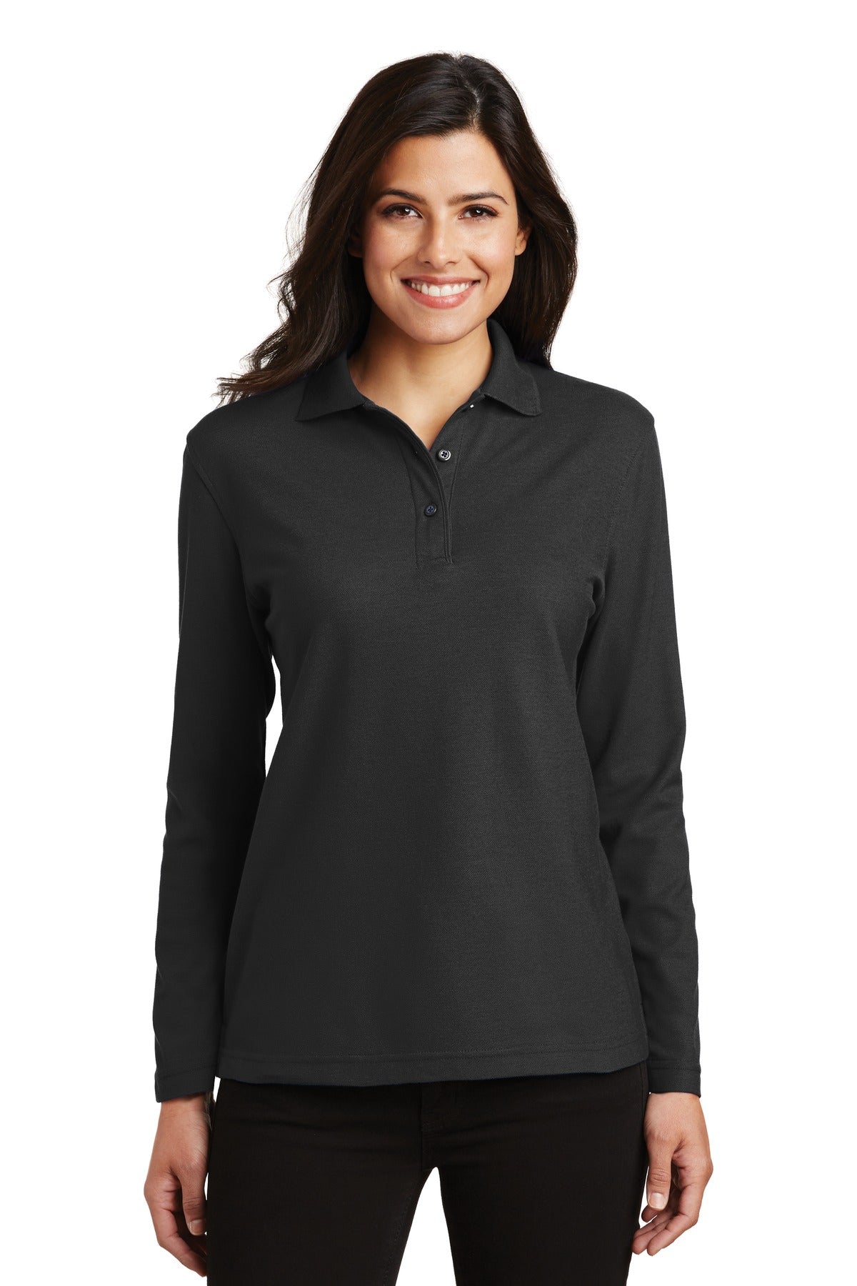 Port Authority® Women's Silk Touch™ Long Sleeve Polo.  L500LS