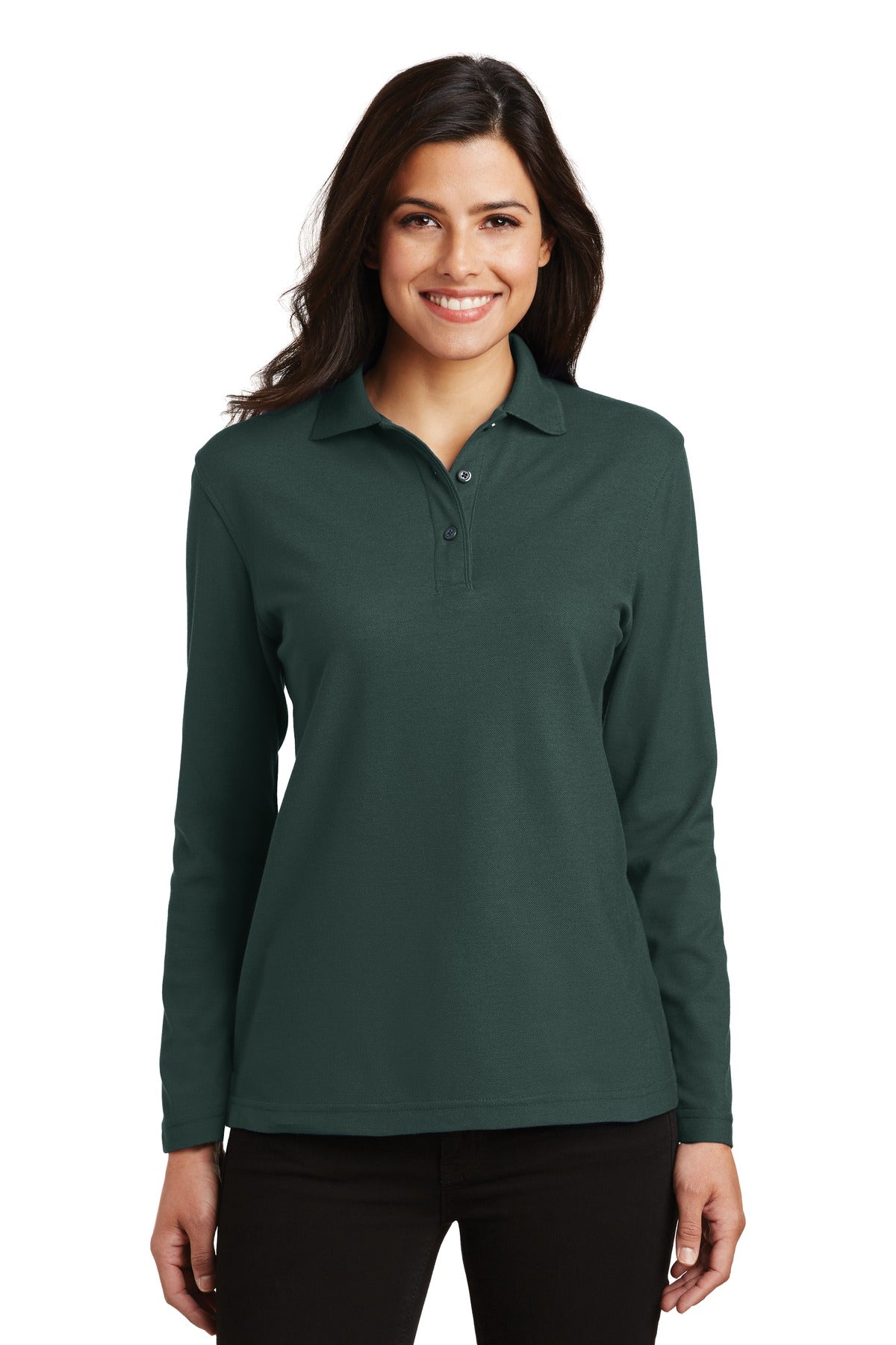 Port Authority® Women's Silk Touch™ Long Sleeve Polo.  L500LS