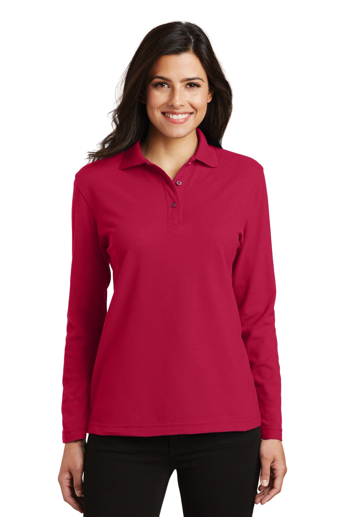 Port Authority? Women's Silk Touch? Long Sleeve Polo.  L500LS