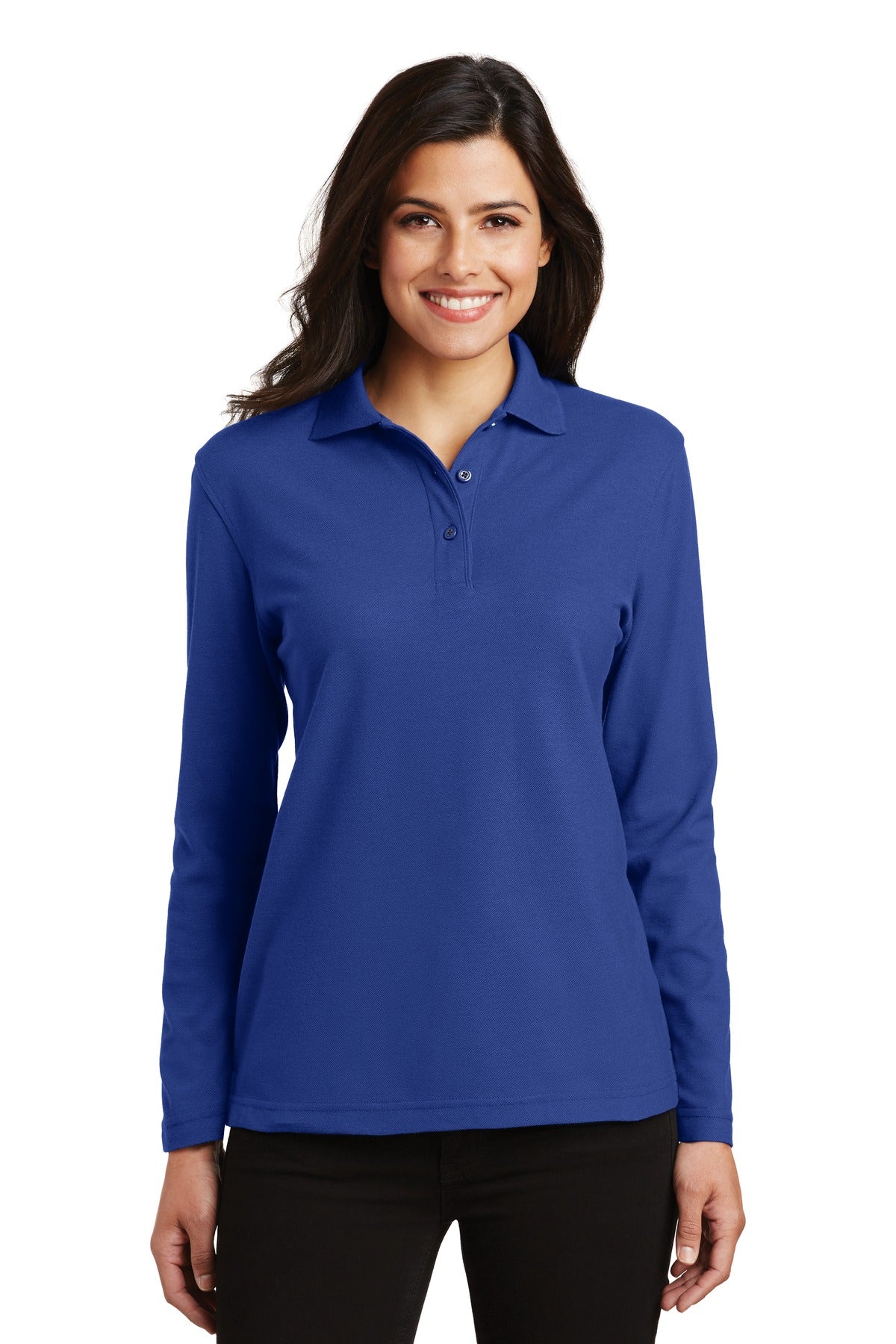 Port Authority® Women's Silk Touch™ Long Sleeve Polo.  L500LS