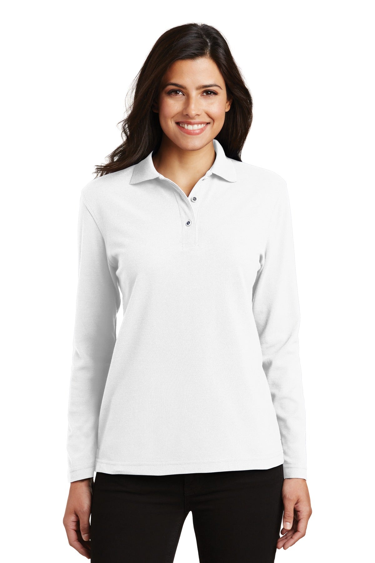 Port Authority® Women's Silk Touch™ Long Sleeve Polo.  L500LS