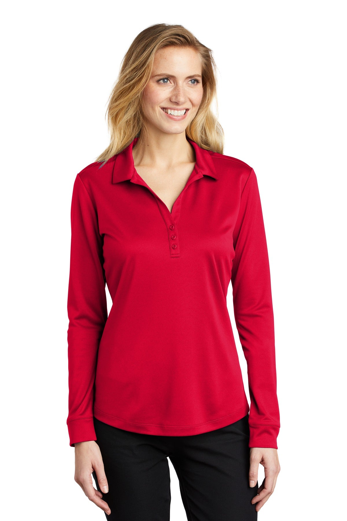 Port Authority ® Women's Silk Touch ™  Performance Long Sleeve Polo. L540LS