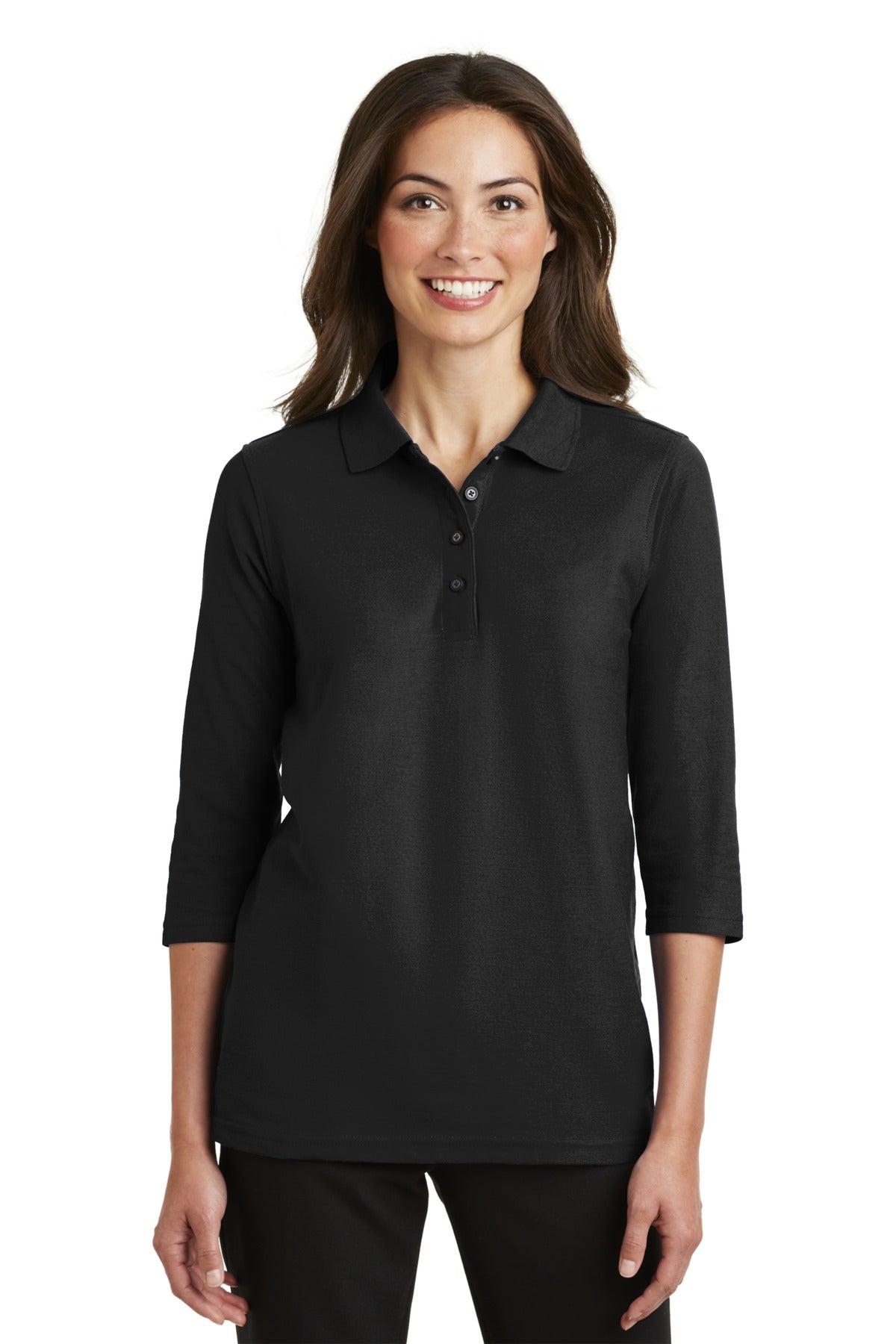 Port Authority® Women's Silk Touch™ 3/4-Sleeve Polo. L562