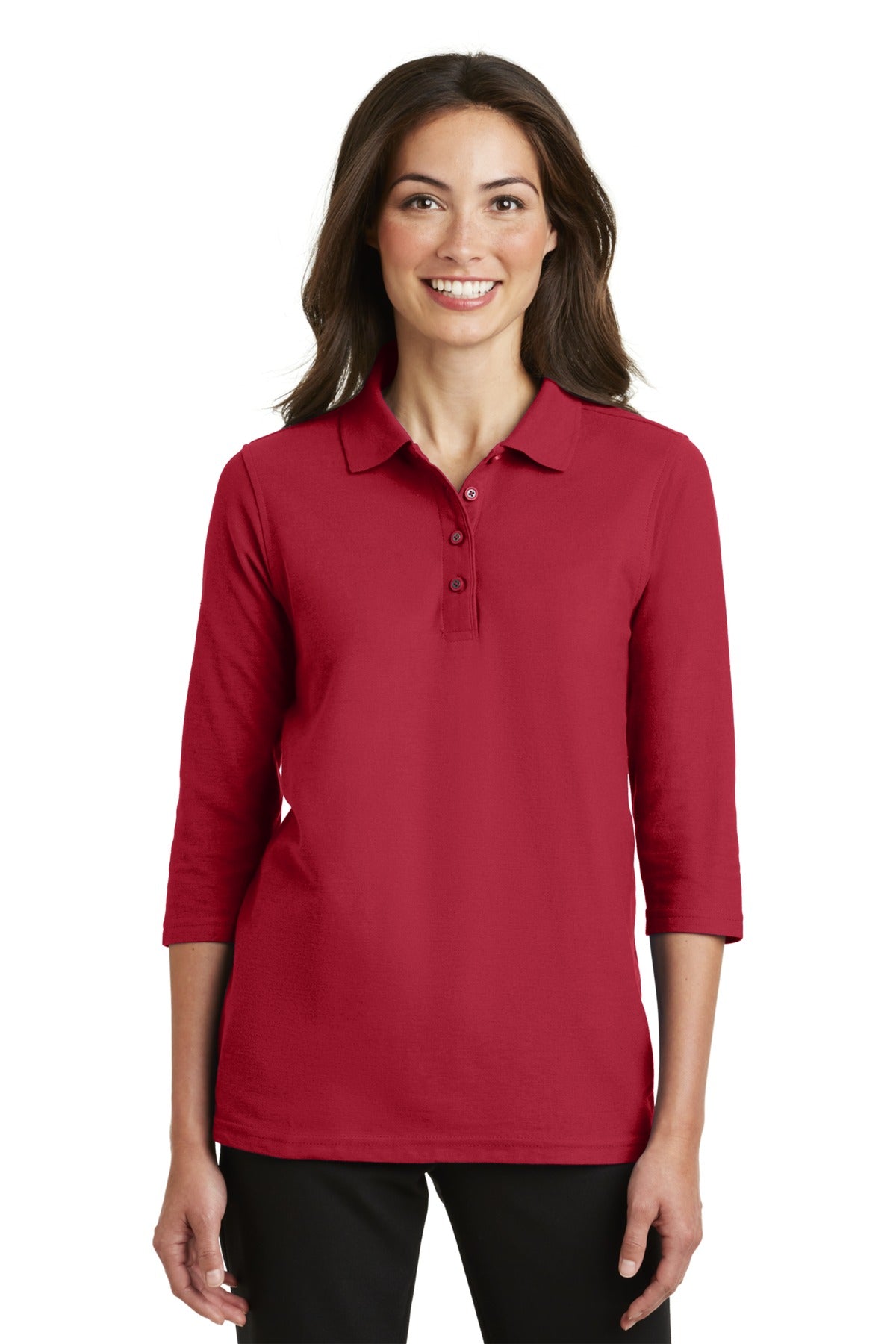 Port Authority® Women's Silk Touch™ 3/4-Sleeve Polo. L562