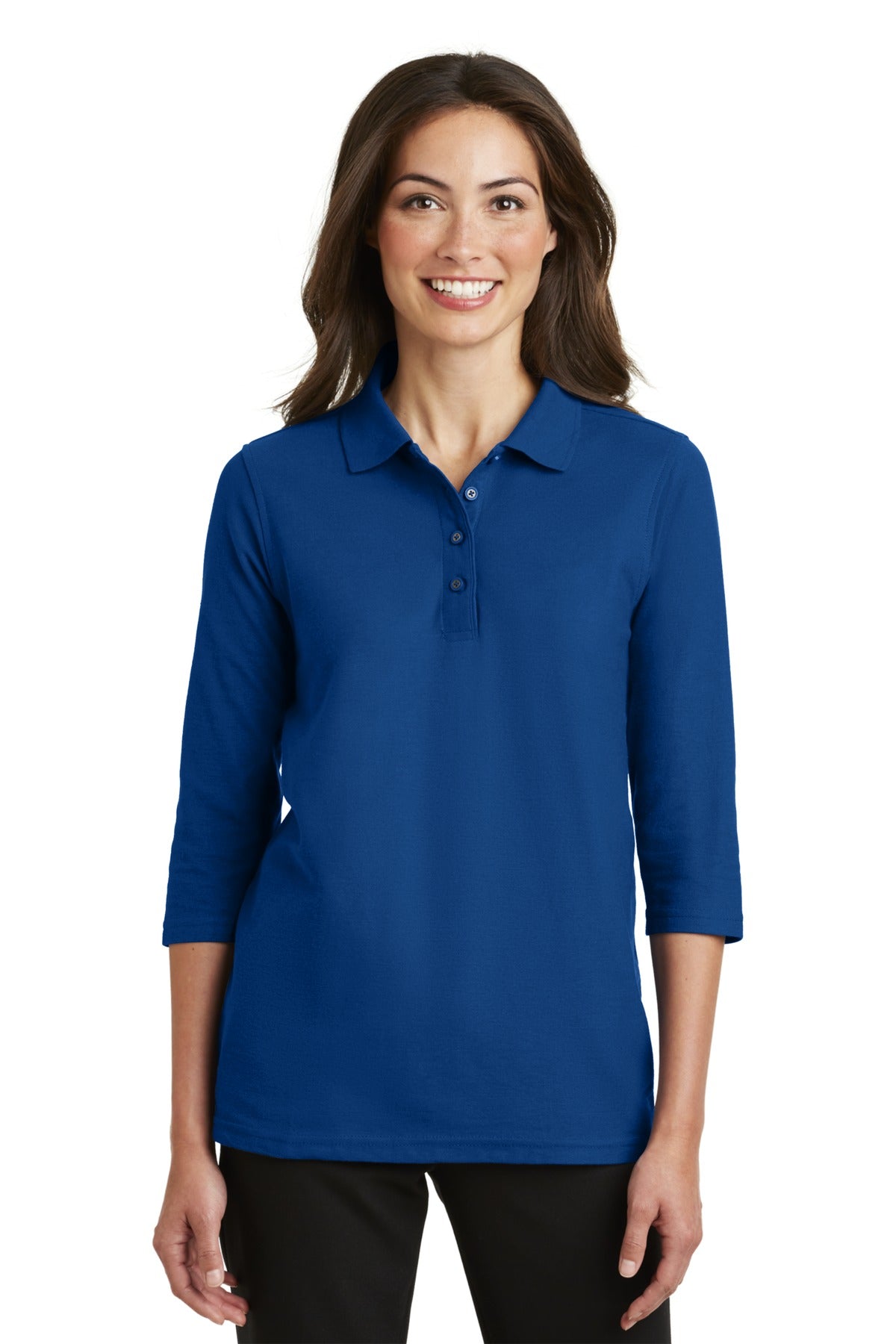 Port Authority® Women's Silk Touch™ 3/4-Sleeve Polo. L562