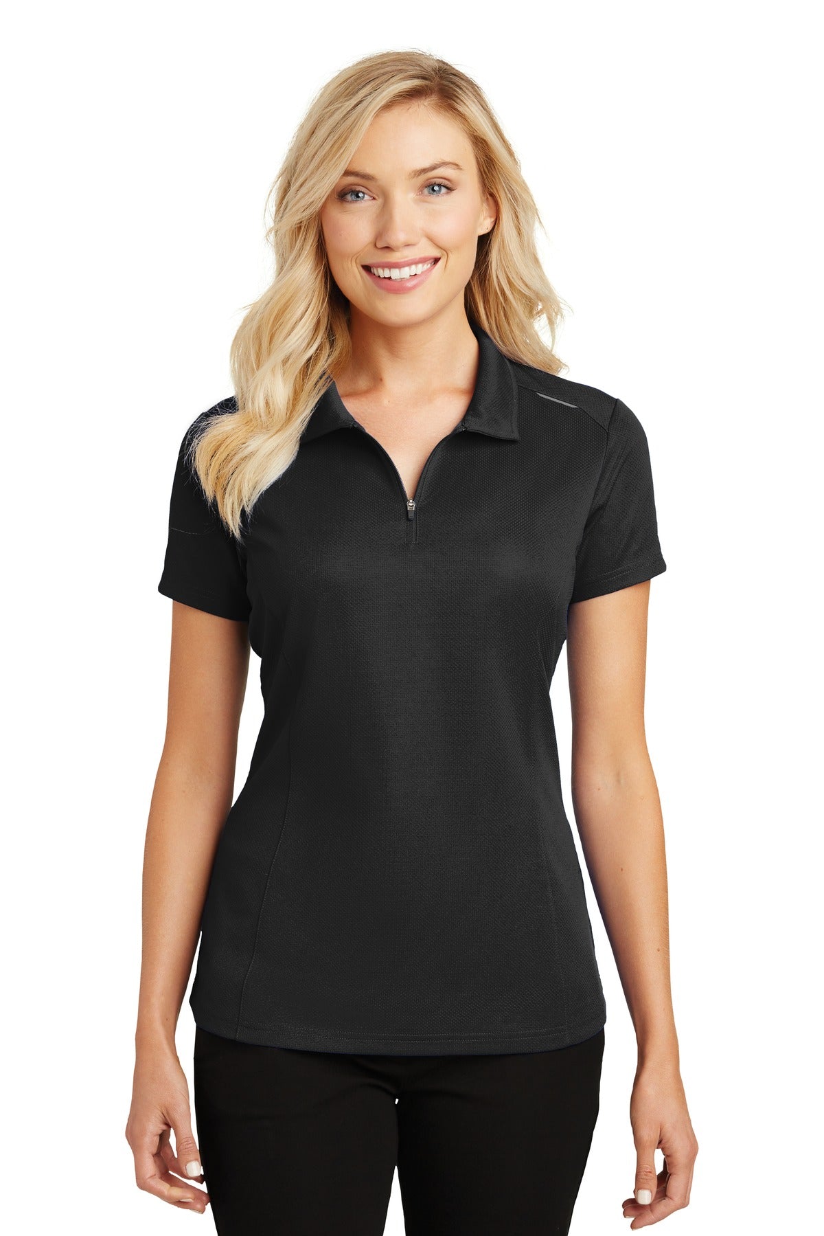 Port Authority® Women's Pinpoint Mesh Zip Polo. L580