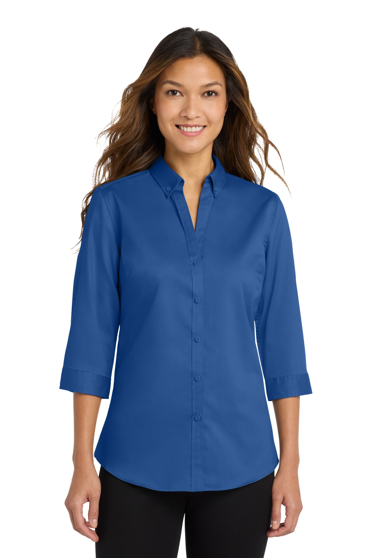 Port Authority® Women's 3/4-Sleeve SuperPro™ Twill Shirt. L665