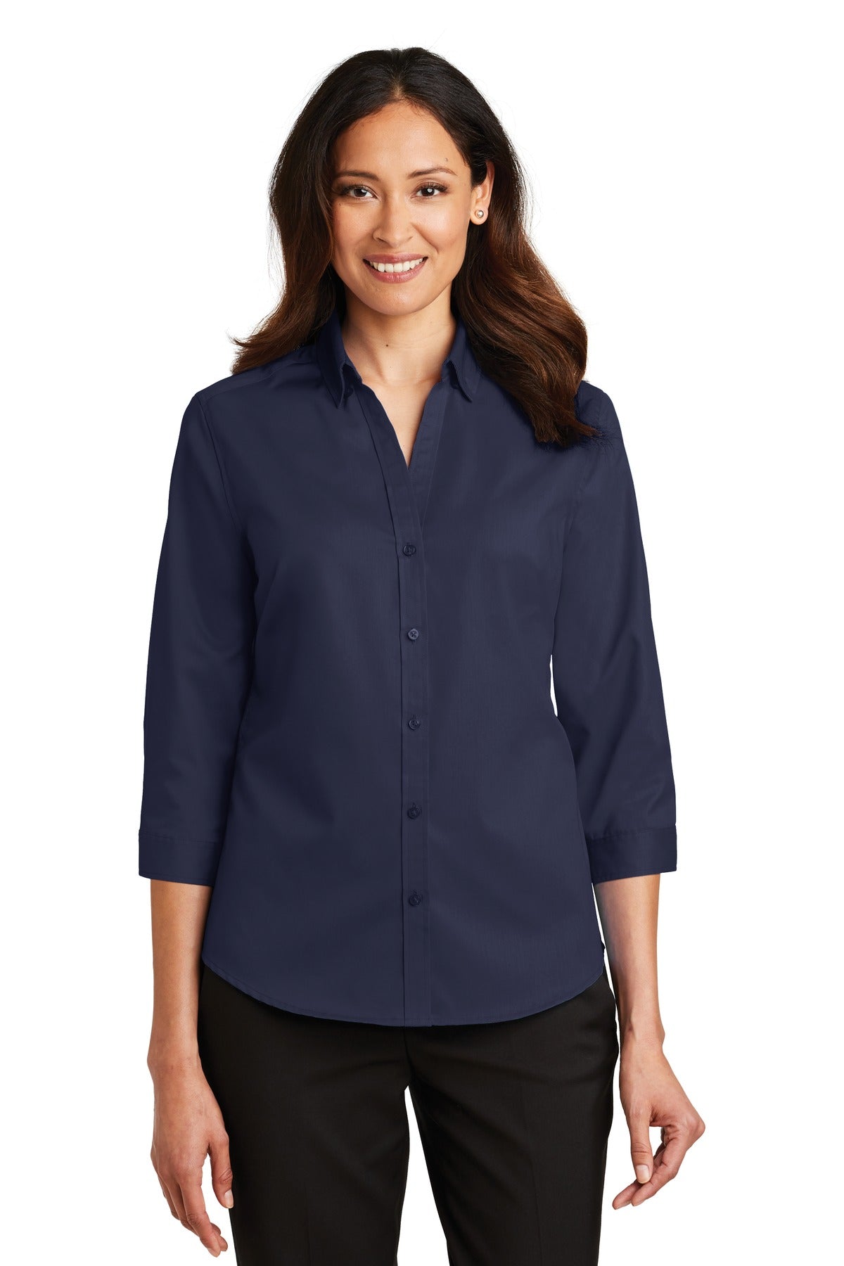 Port Authority? Women's 3/4-Sleeve SuperPro? Twill Shirt. L665