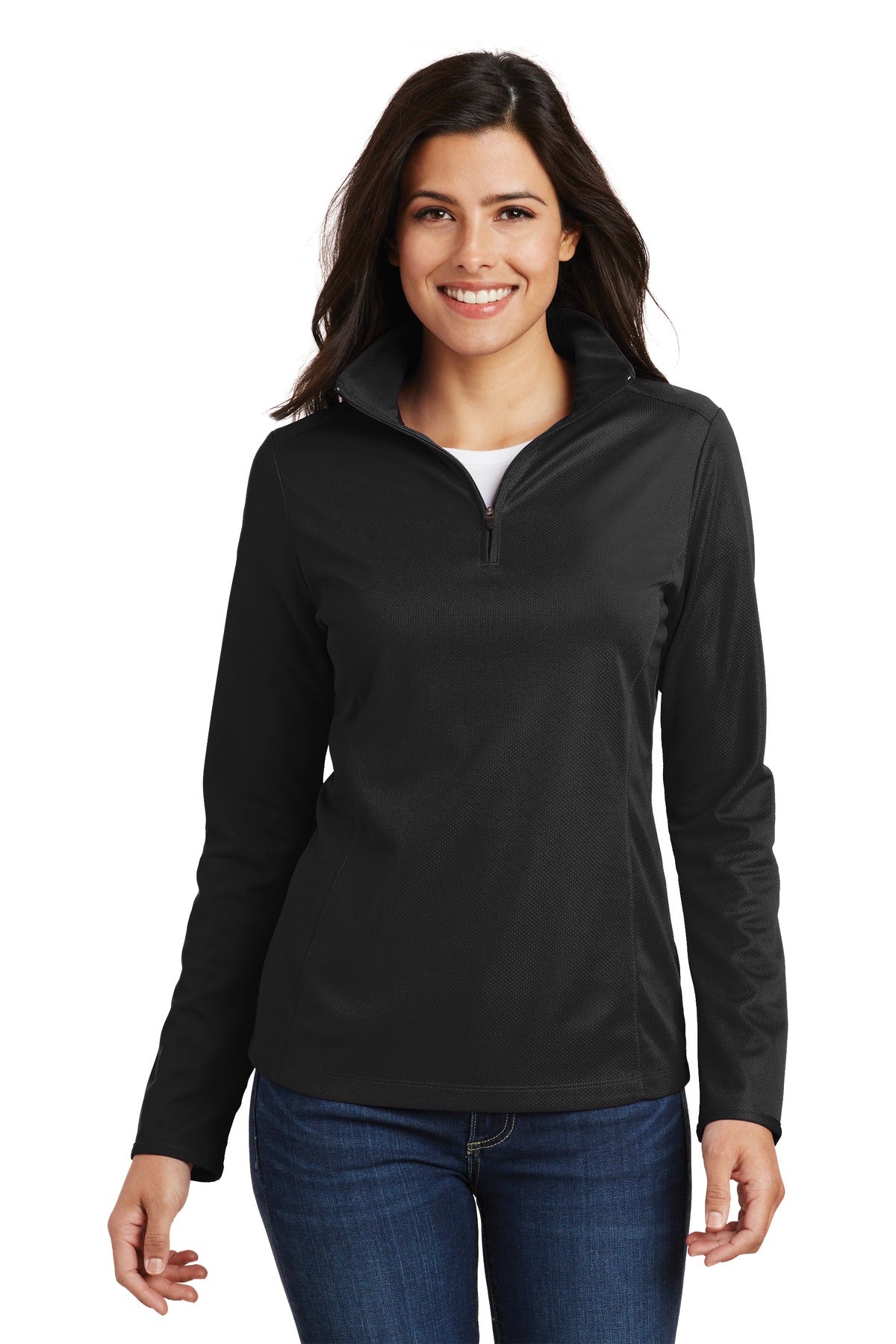 Port Authority? Women's Pinpoint Mesh 1/2-Zip . L806