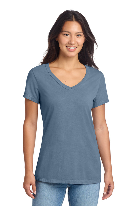 Port & Co™ Women's Beach Wash® Garment-Dyed V-Neck Tee LPC099V
