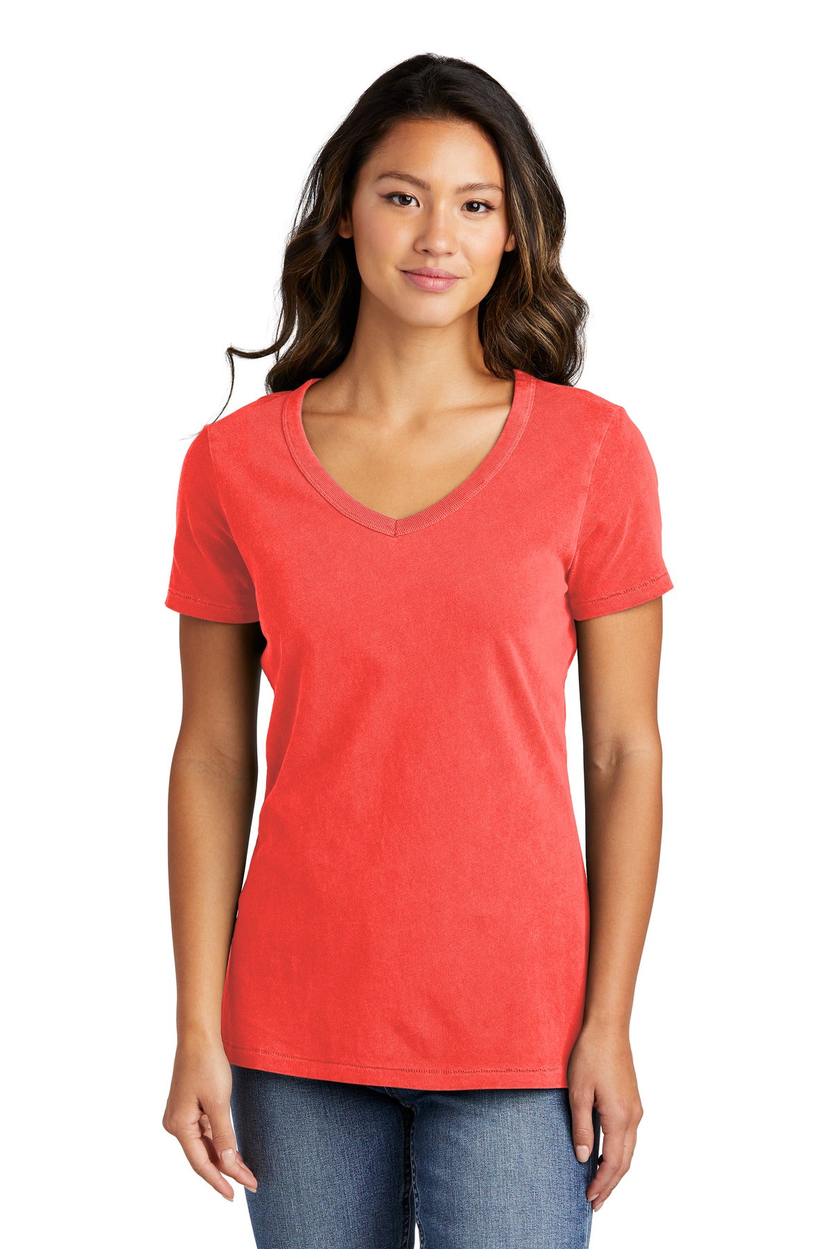 Port & Co™ Women's Beach Wash® Garment-Dyed V-Neck Tee LPC099V