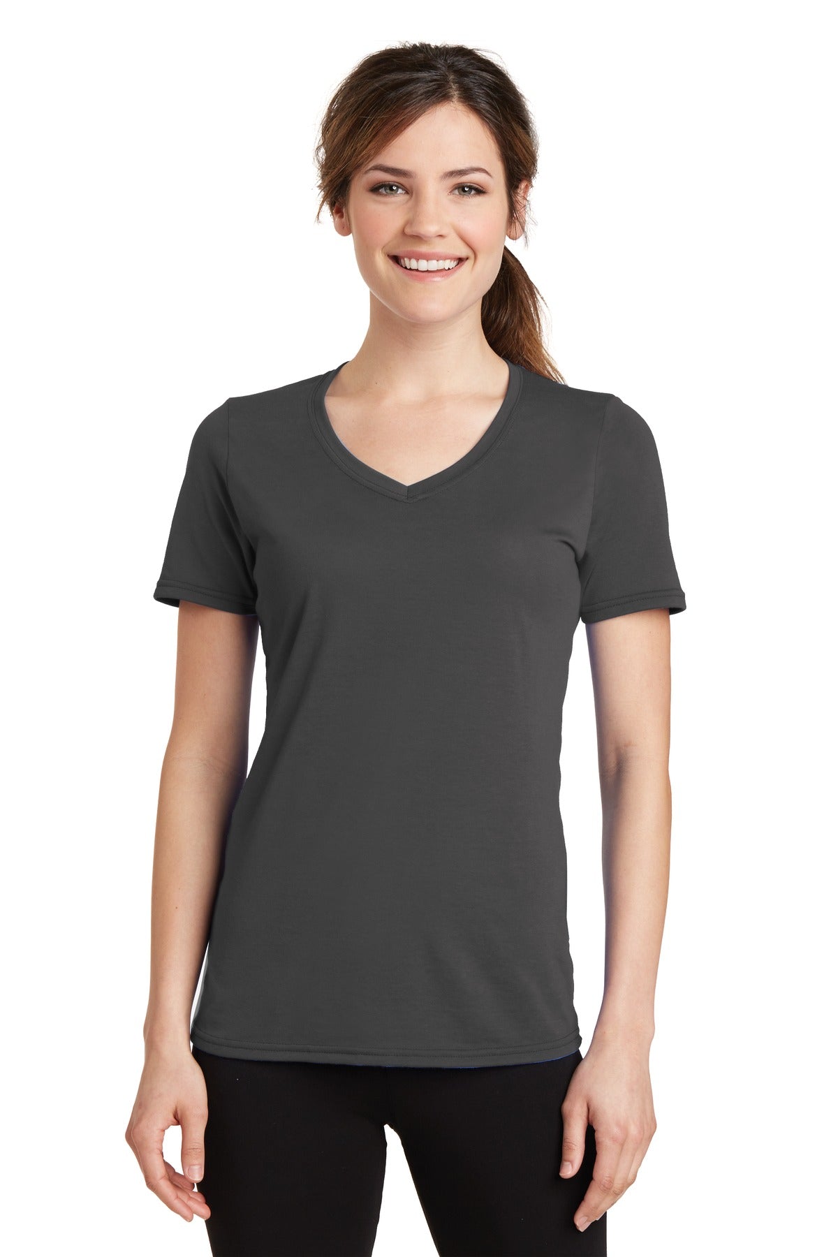 Port & Co™ Women's Performance Blend V-Neck Tee. LPC381V