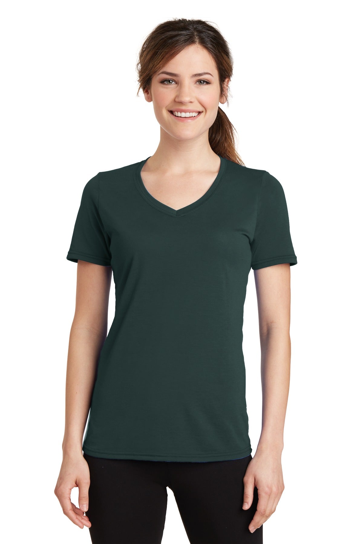 Port & Co™ Women's Performance Blend V-Neck Tee. LPC381V