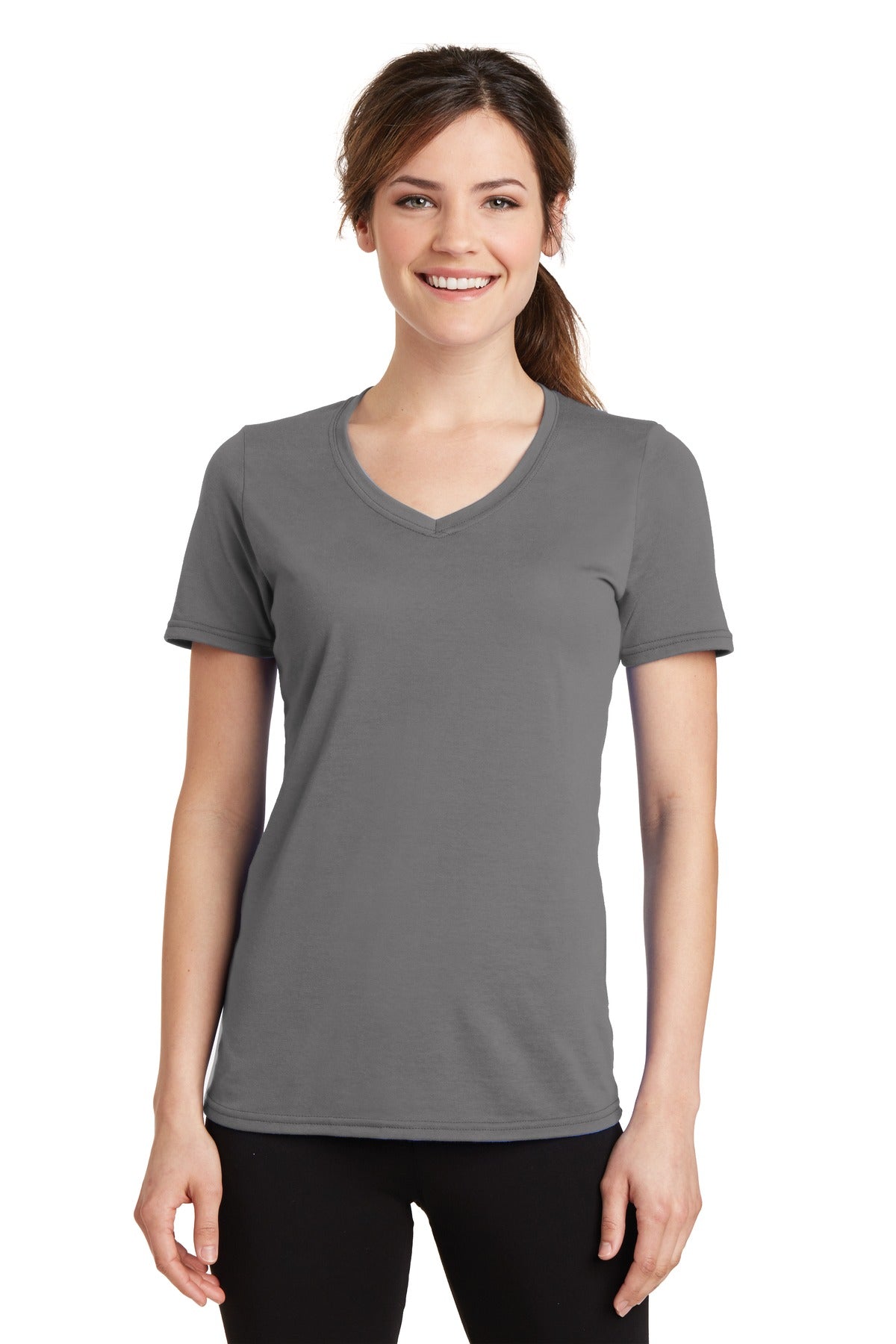 Port & Co™ Women's Performance Blend V-Neck Tee. LPC381V